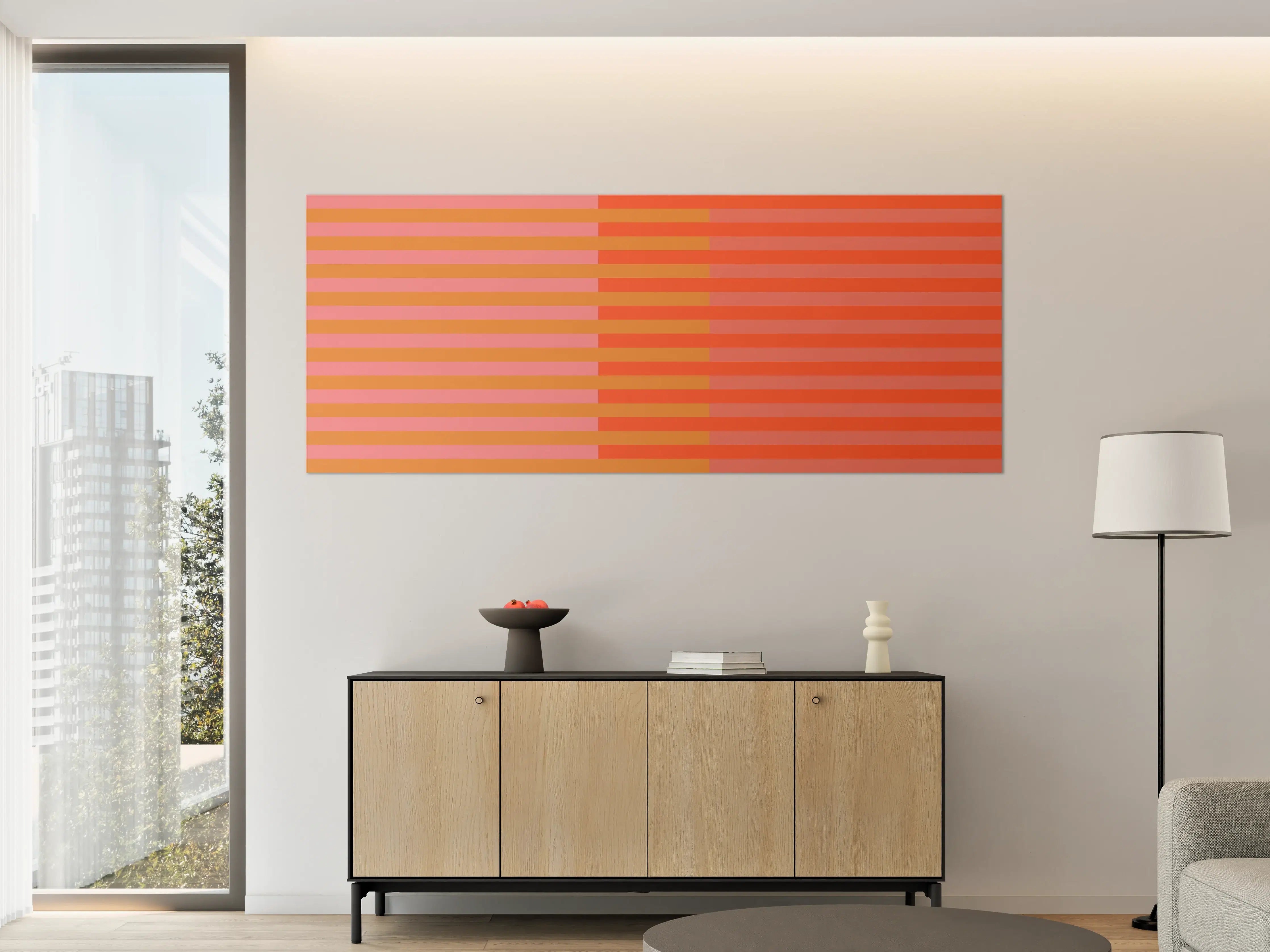 Große Wandbilder - The Oranges - Multy Stripes - Salmon
