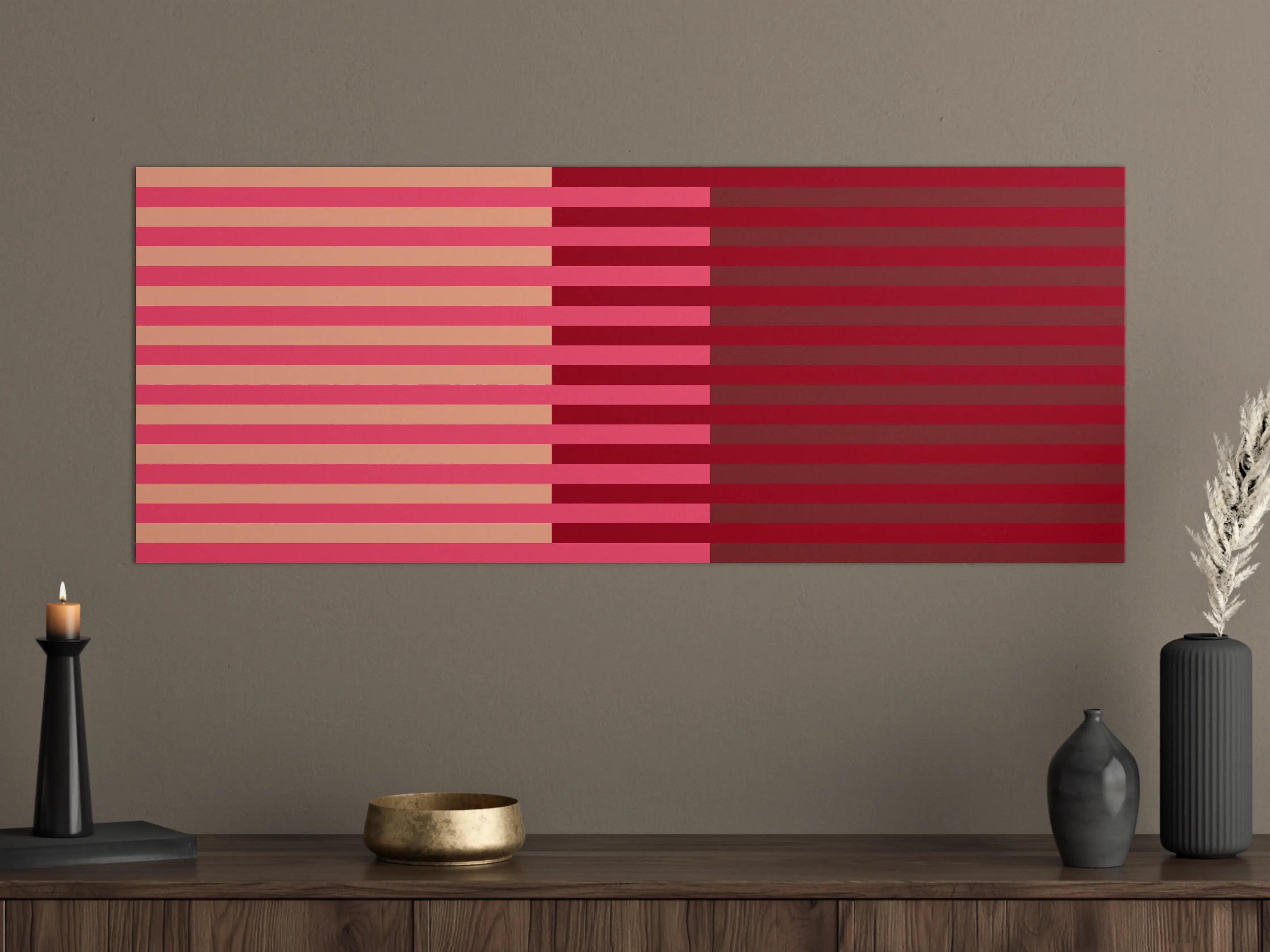 Große Wandbilder - The Reds - Multy Stripes - Cherry