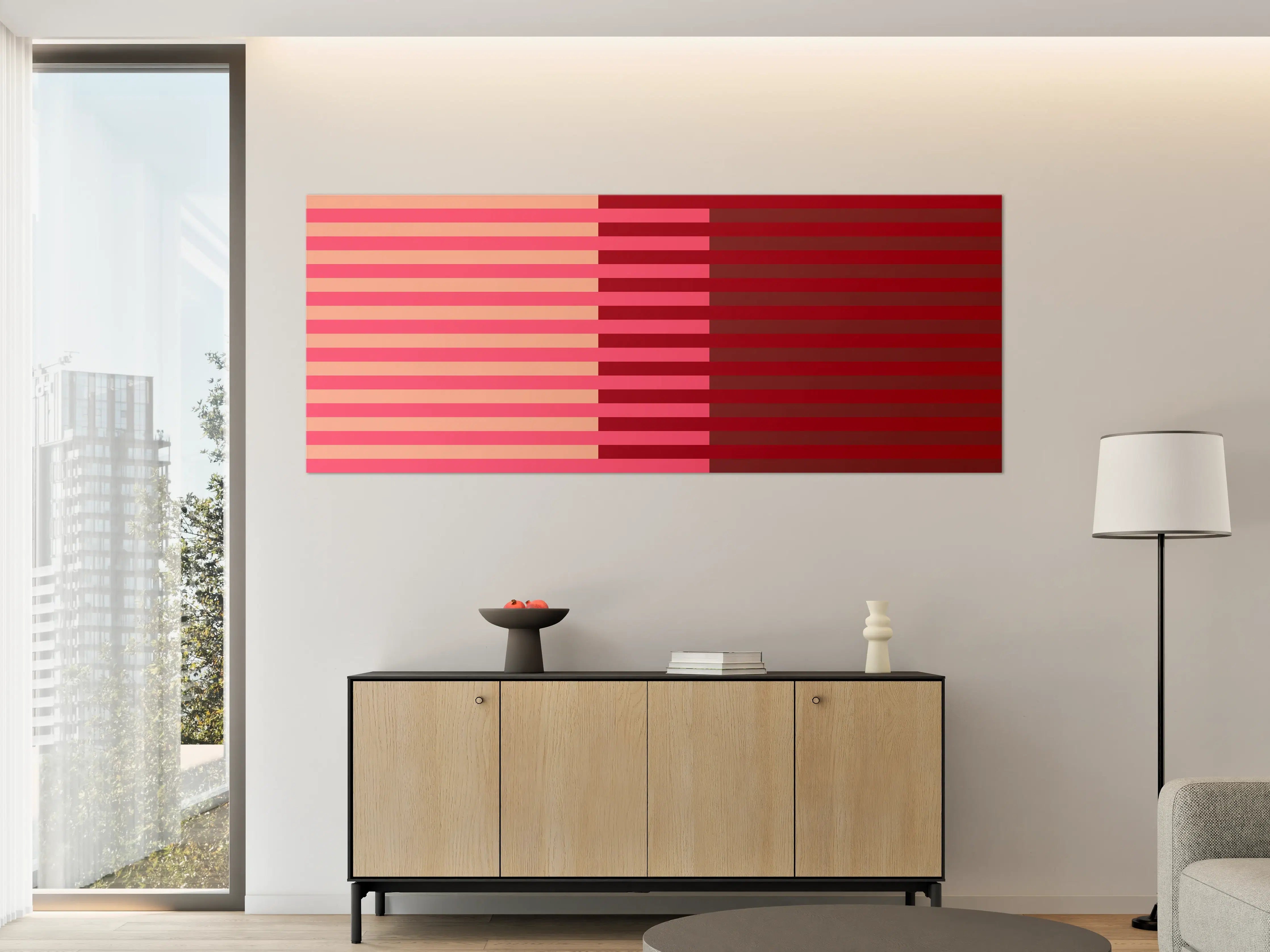 Große Wandbilder - The Reds - Multy Stripes - Cherry