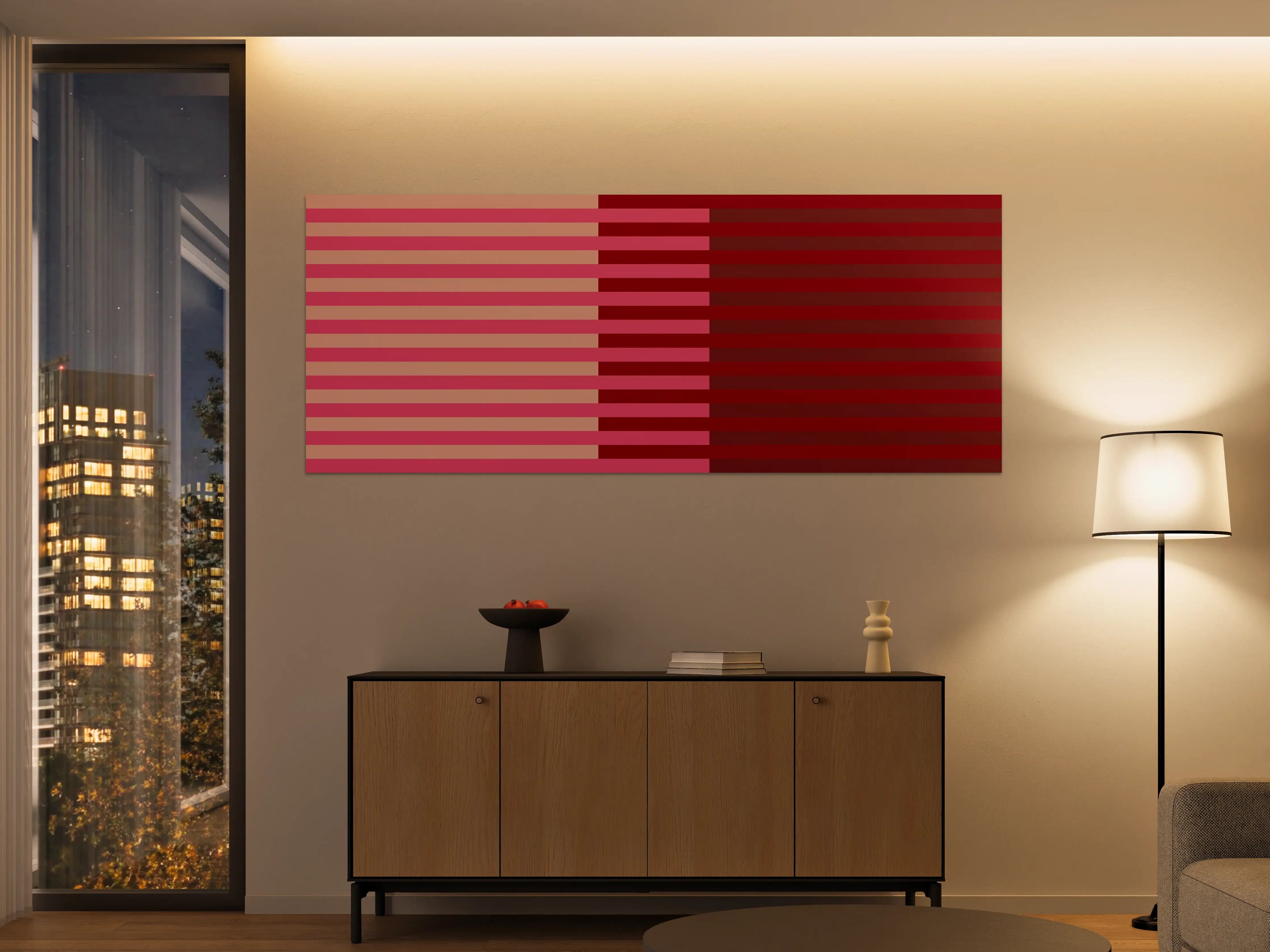 Große Wandbilder - The Reds - Multy Stripes - Cherry