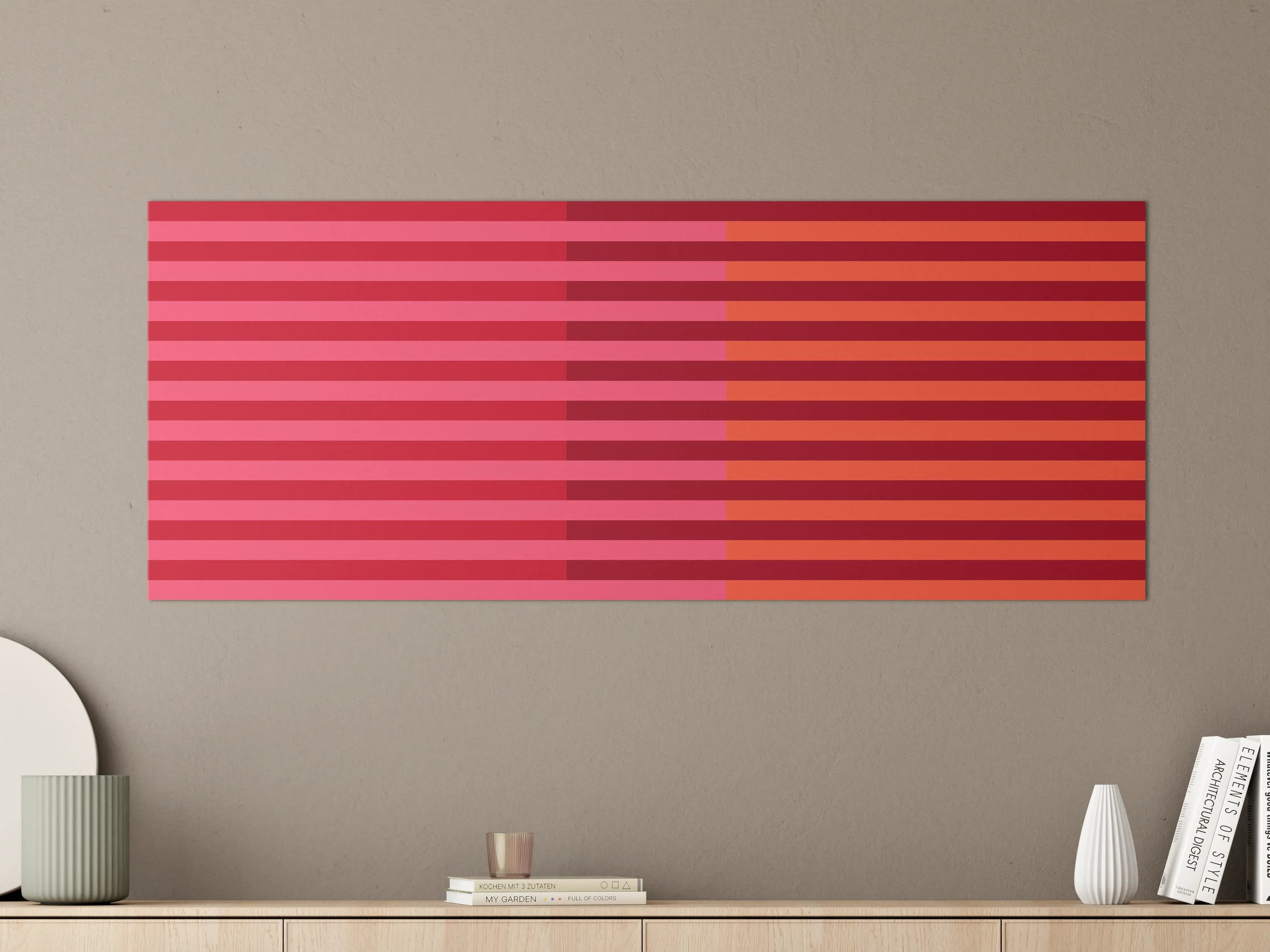 Große Wandbilder - The Reds - Multy Stripes - Pomegranate