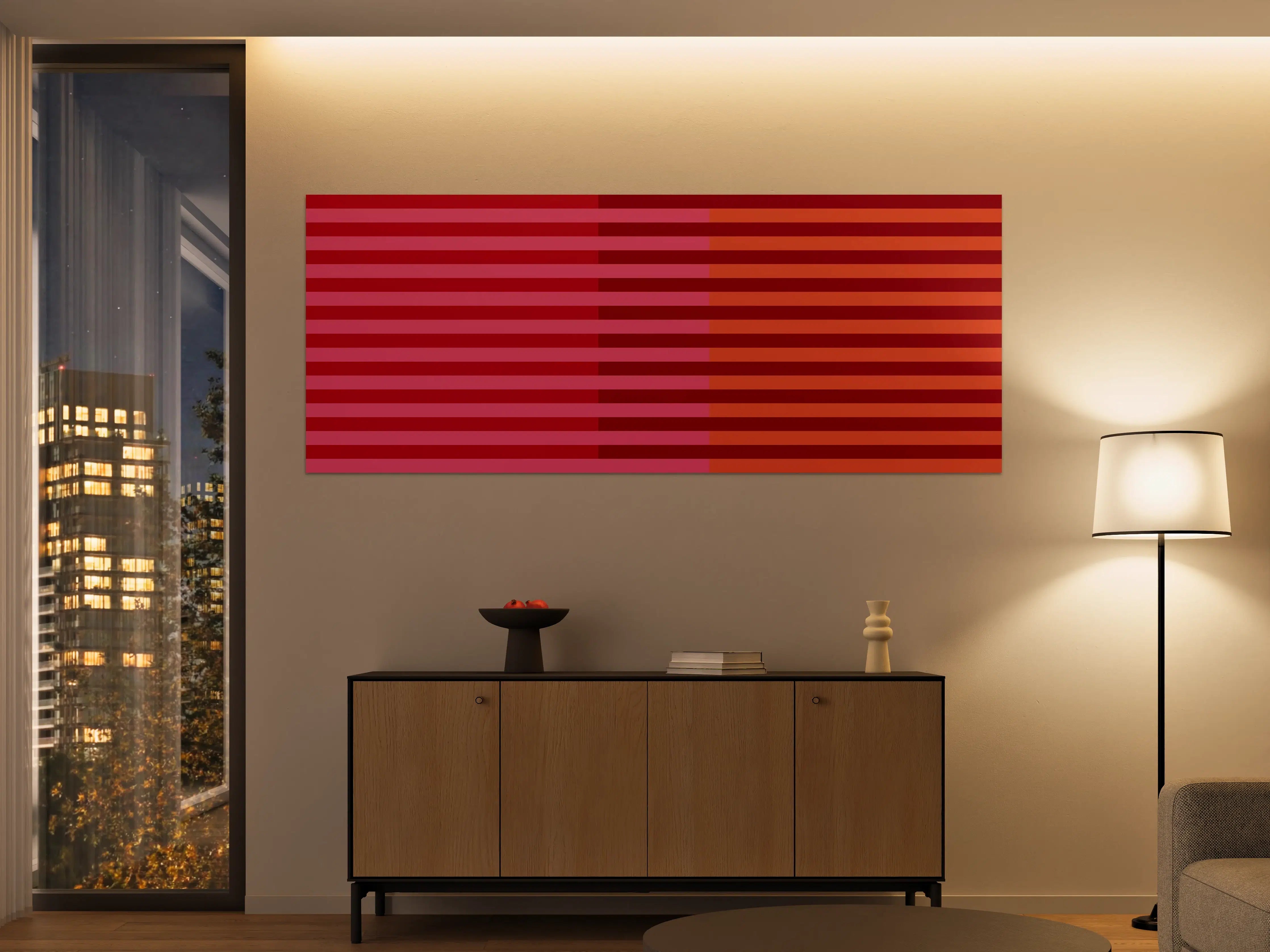 Große Wandbilder - The Reds - Multy Stripes - Pomegranate