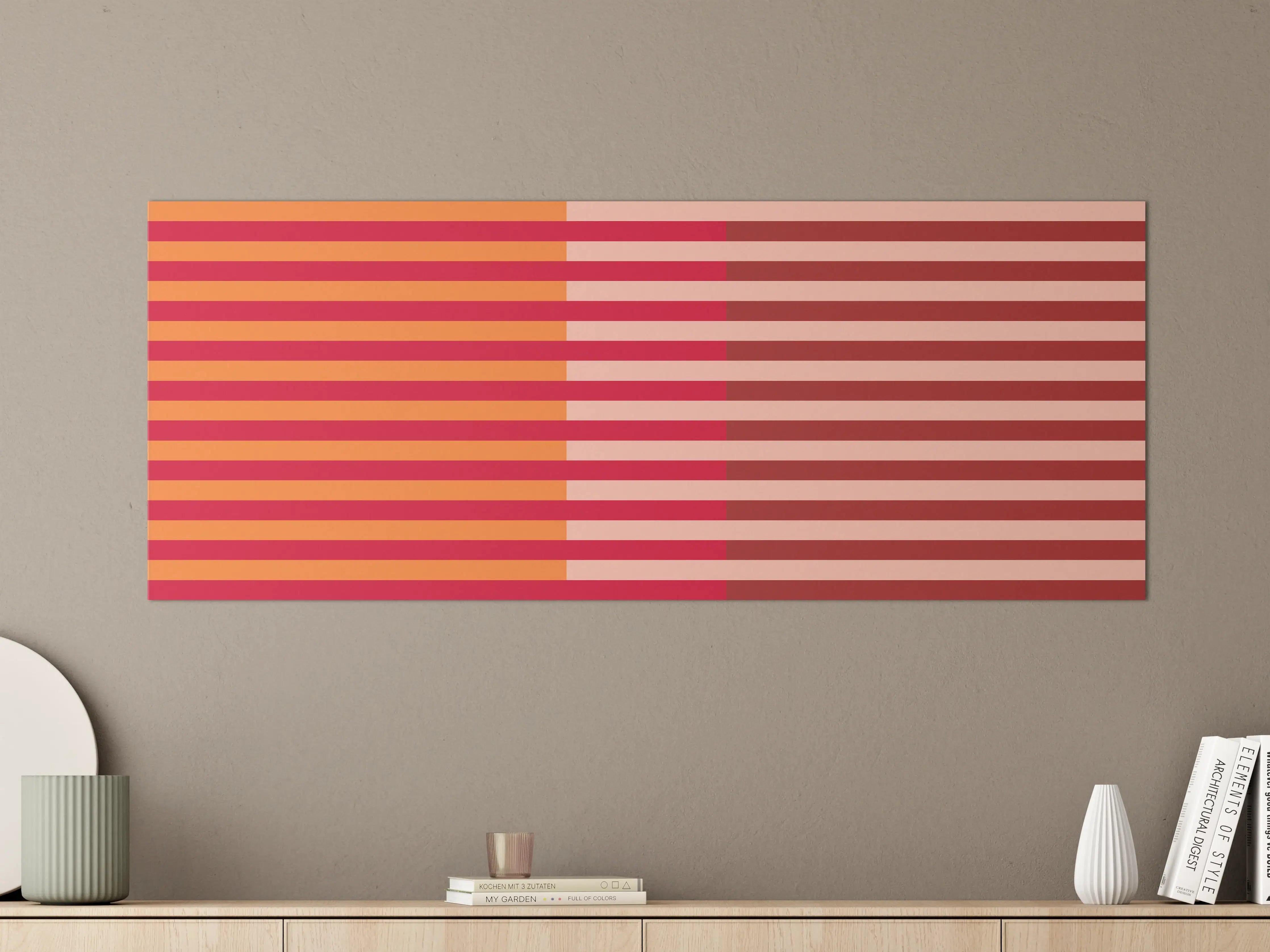 Große Wandbilder - The Reds - Multy Stripes - Sangria