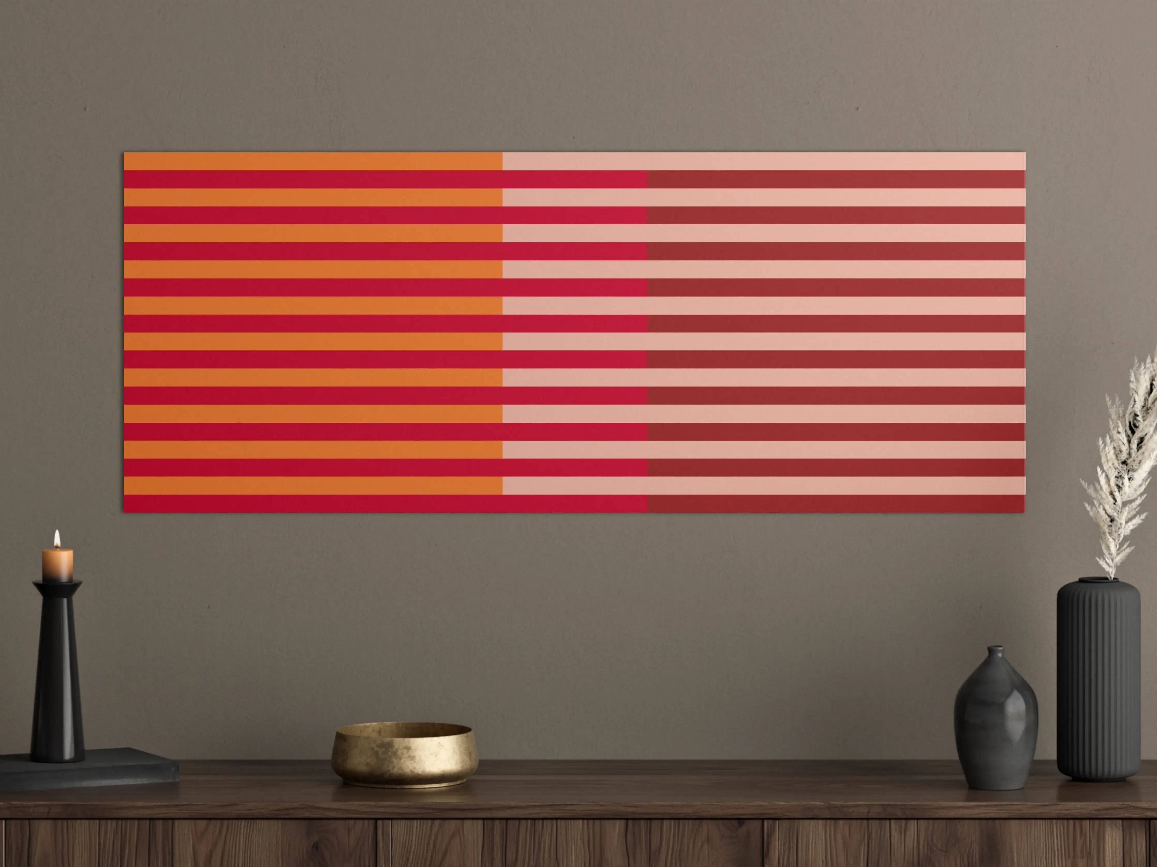 Große Wandbilder - The Reds - Multy Stripes - Sangria