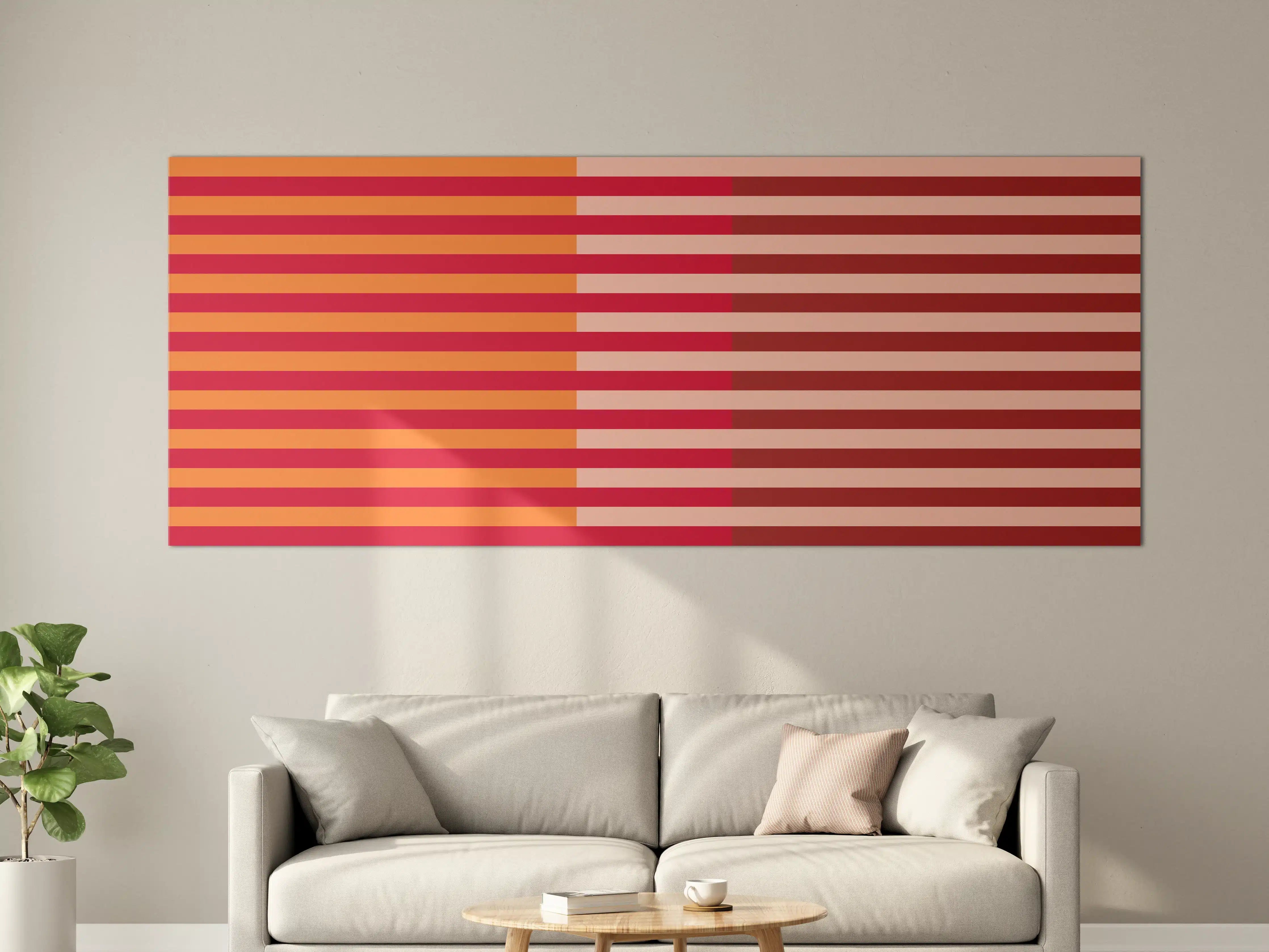 Große Wandbilder - The Reds - Multy Stripes - Sangria