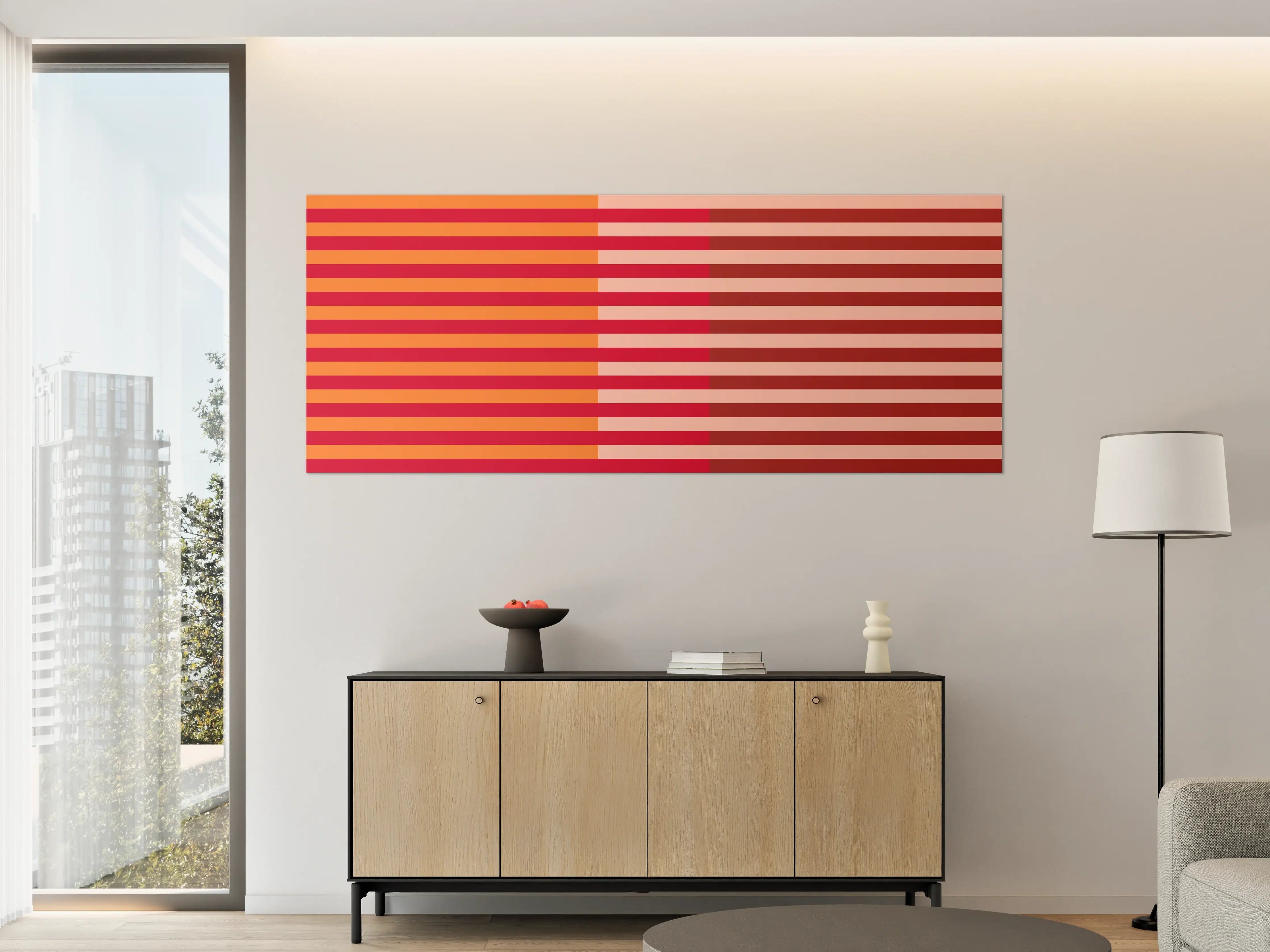 Große Wandbilder - The Reds - Multy Stripes - Sangria