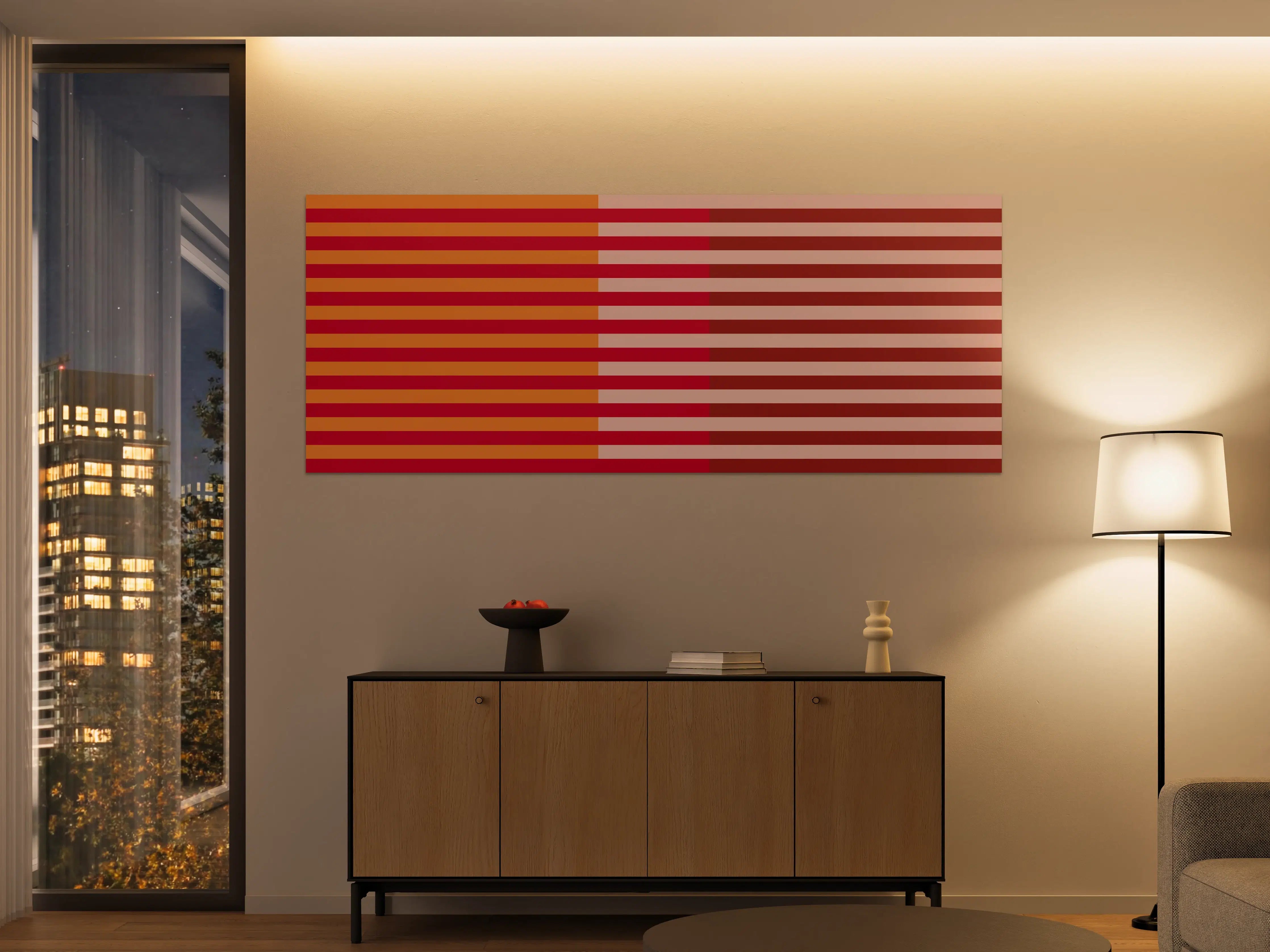Große Wandbilder - The Reds - Multy Stripes - Sangria