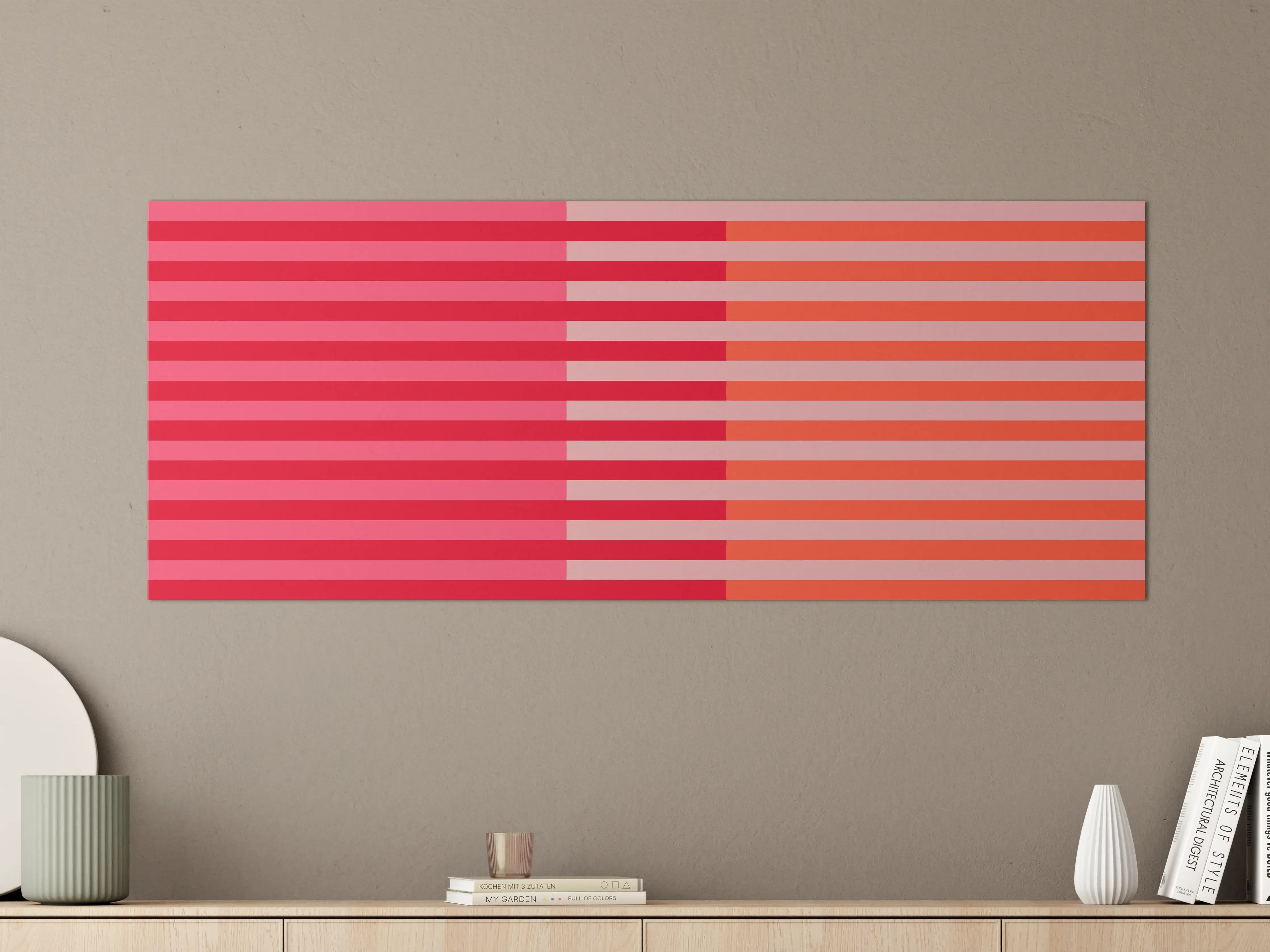 Große Wandbilder - The Reds - Multy Stripes - Strawberry