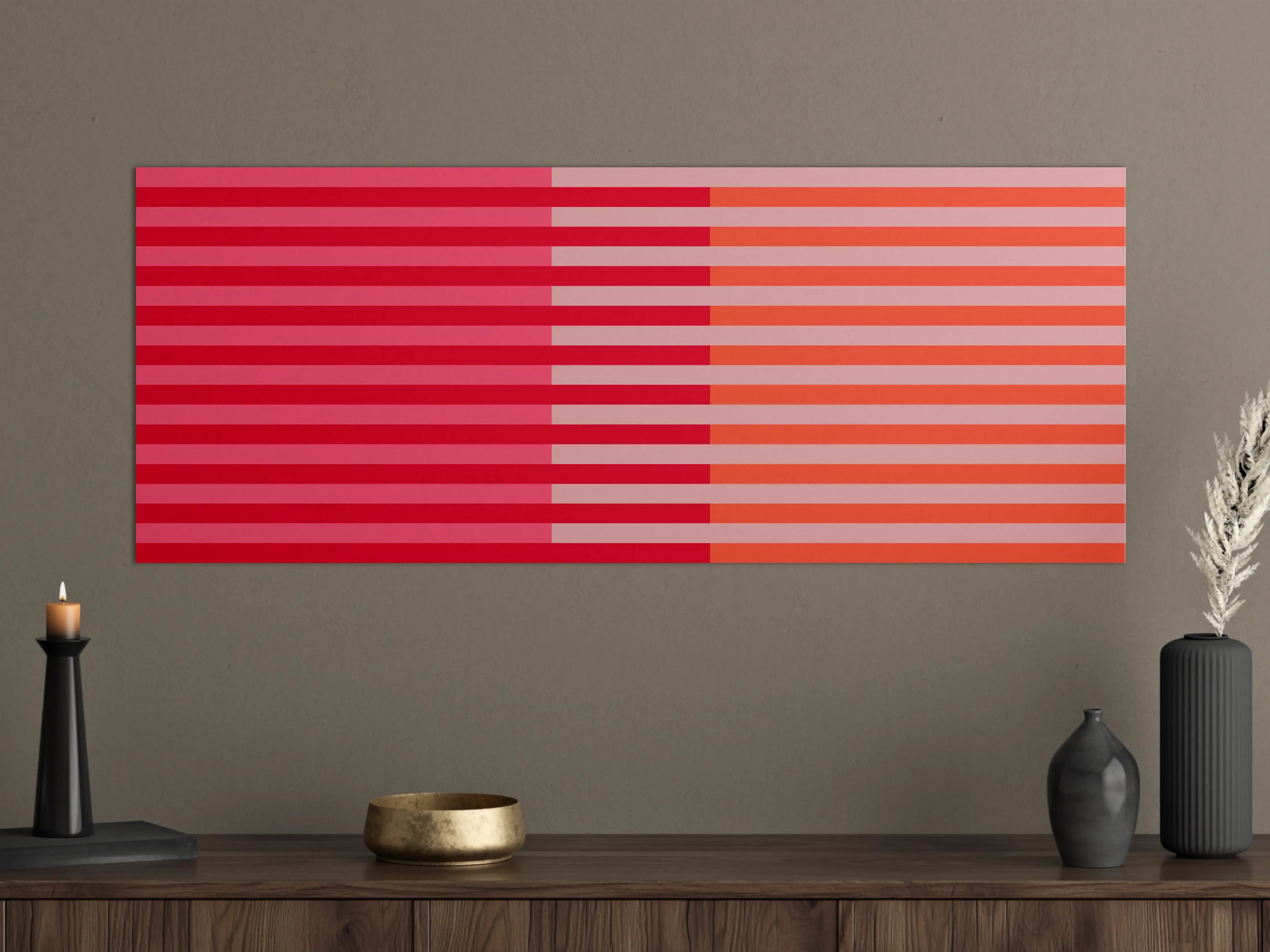 Große Wandbilder - The Reds - Multy Stripes - Strawberry