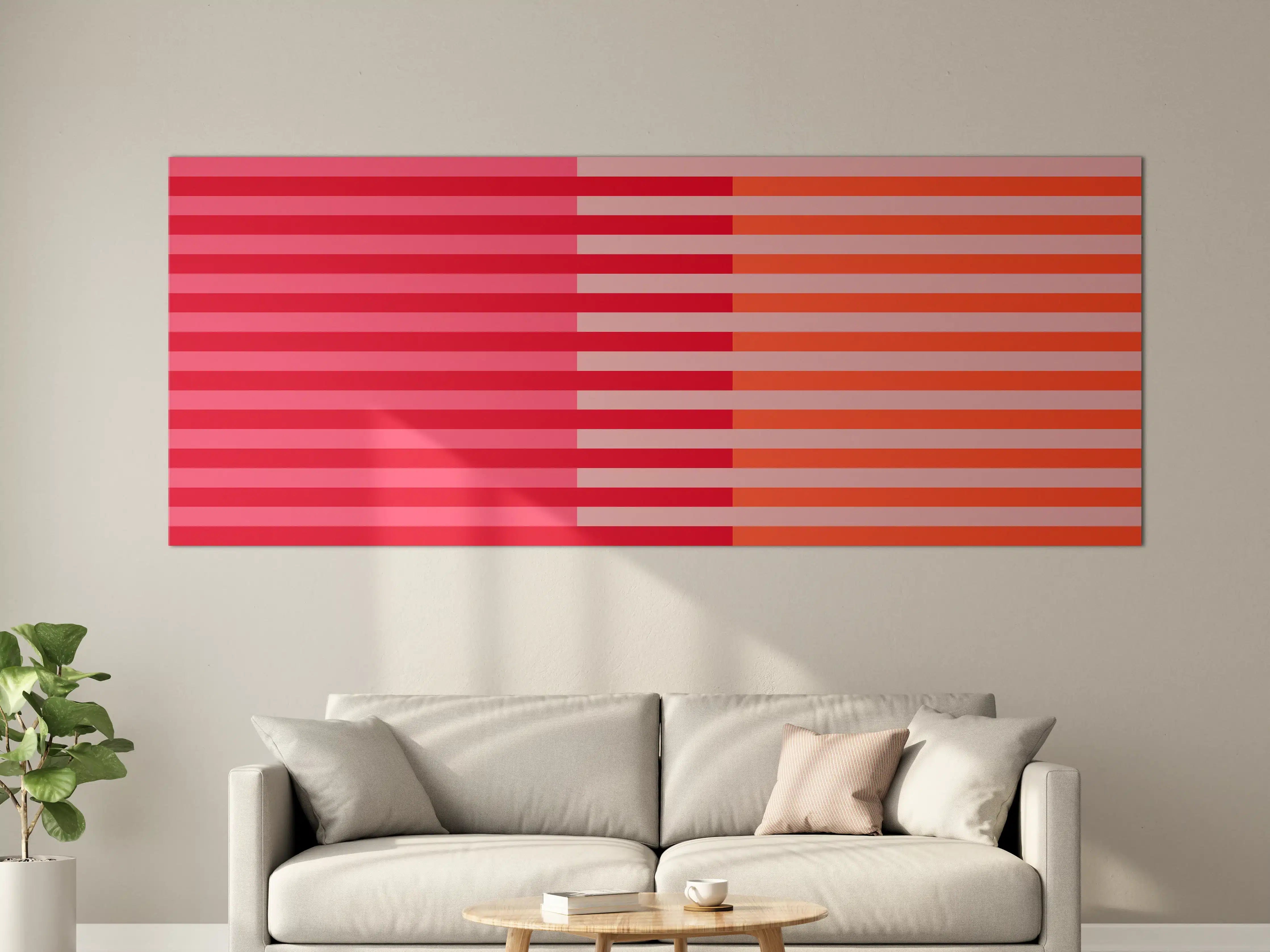 Große Wandbilder - The Reds - Multy Stripes - Strawberry