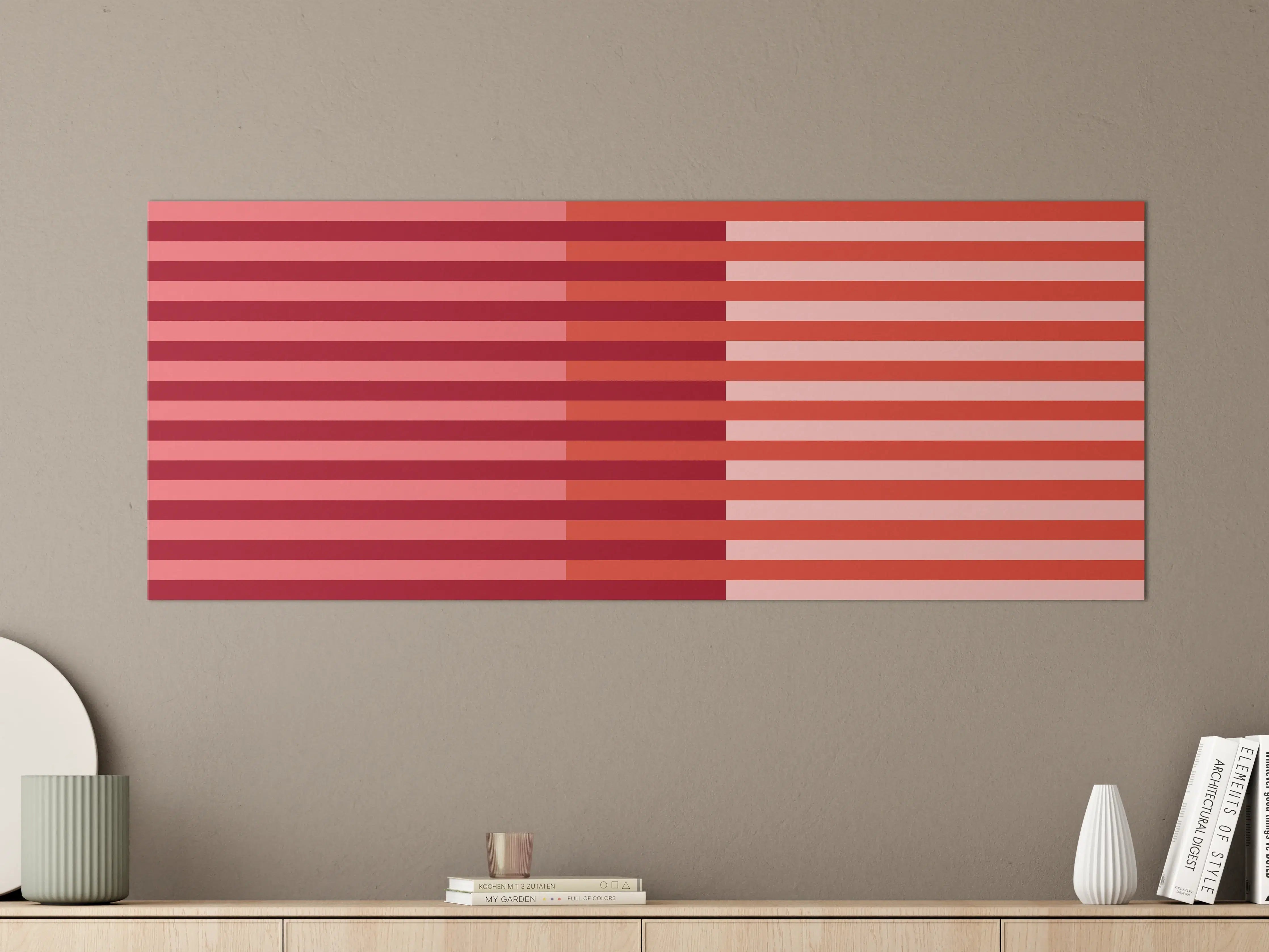 Große Wandbilder - The Reds - Multy Stripes - Tomato