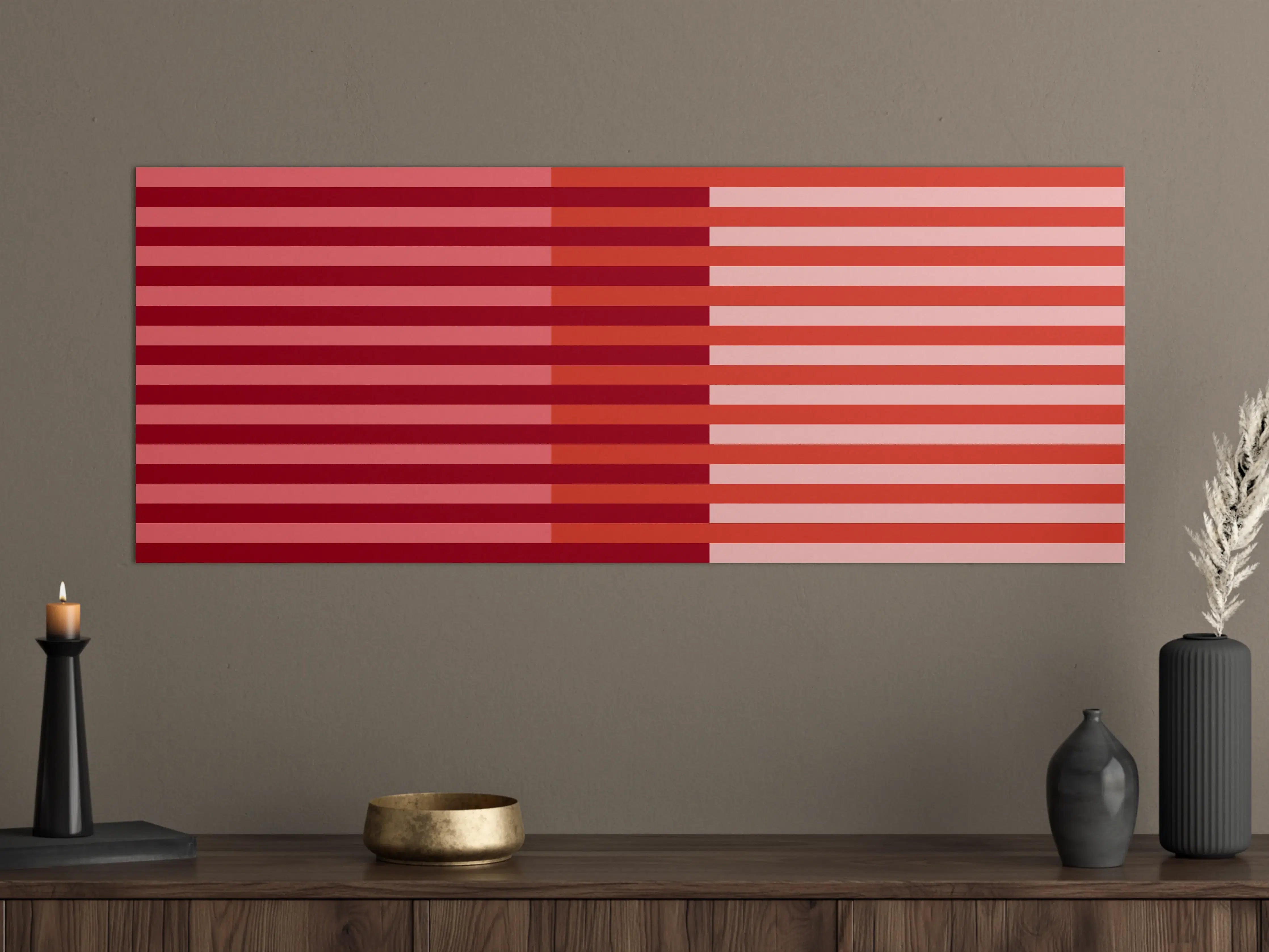 Große Wandbilder - The Reds - Multy Stripes - Tomato