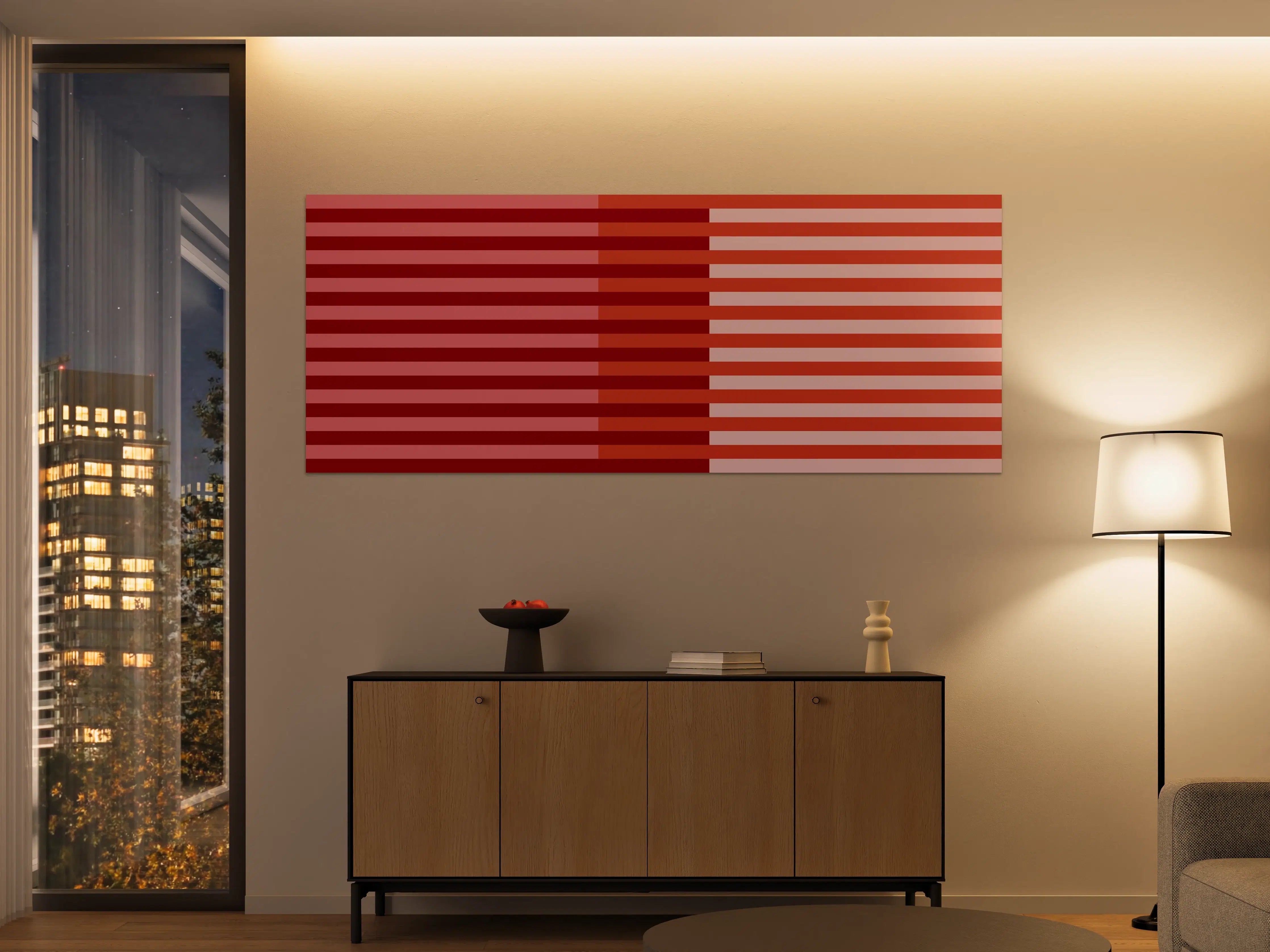 Große Wandbilder - The Reds - Multy Stripes - Tomato