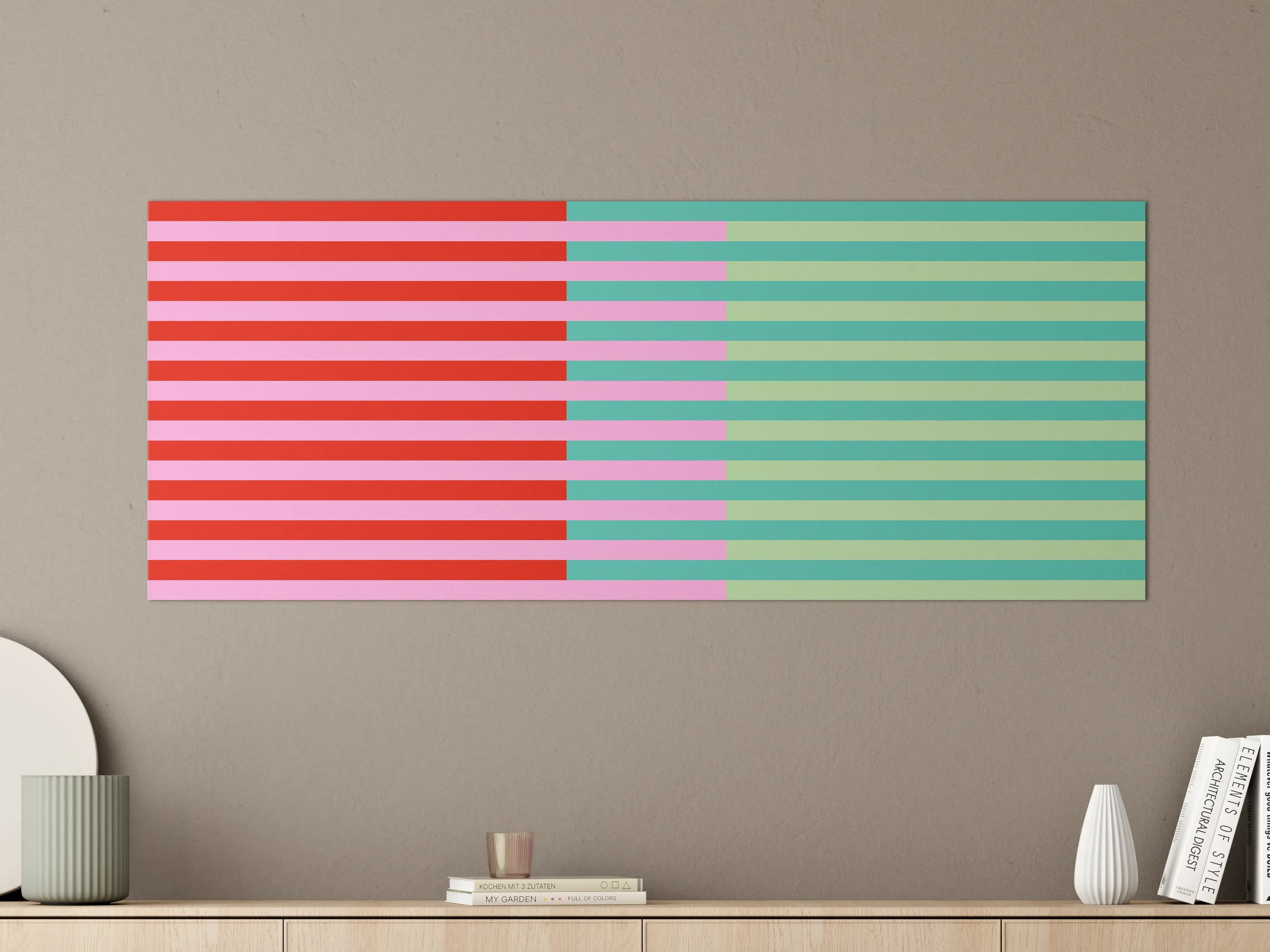 Große Wandbilder - The Springs - Multy Stripes - Peony