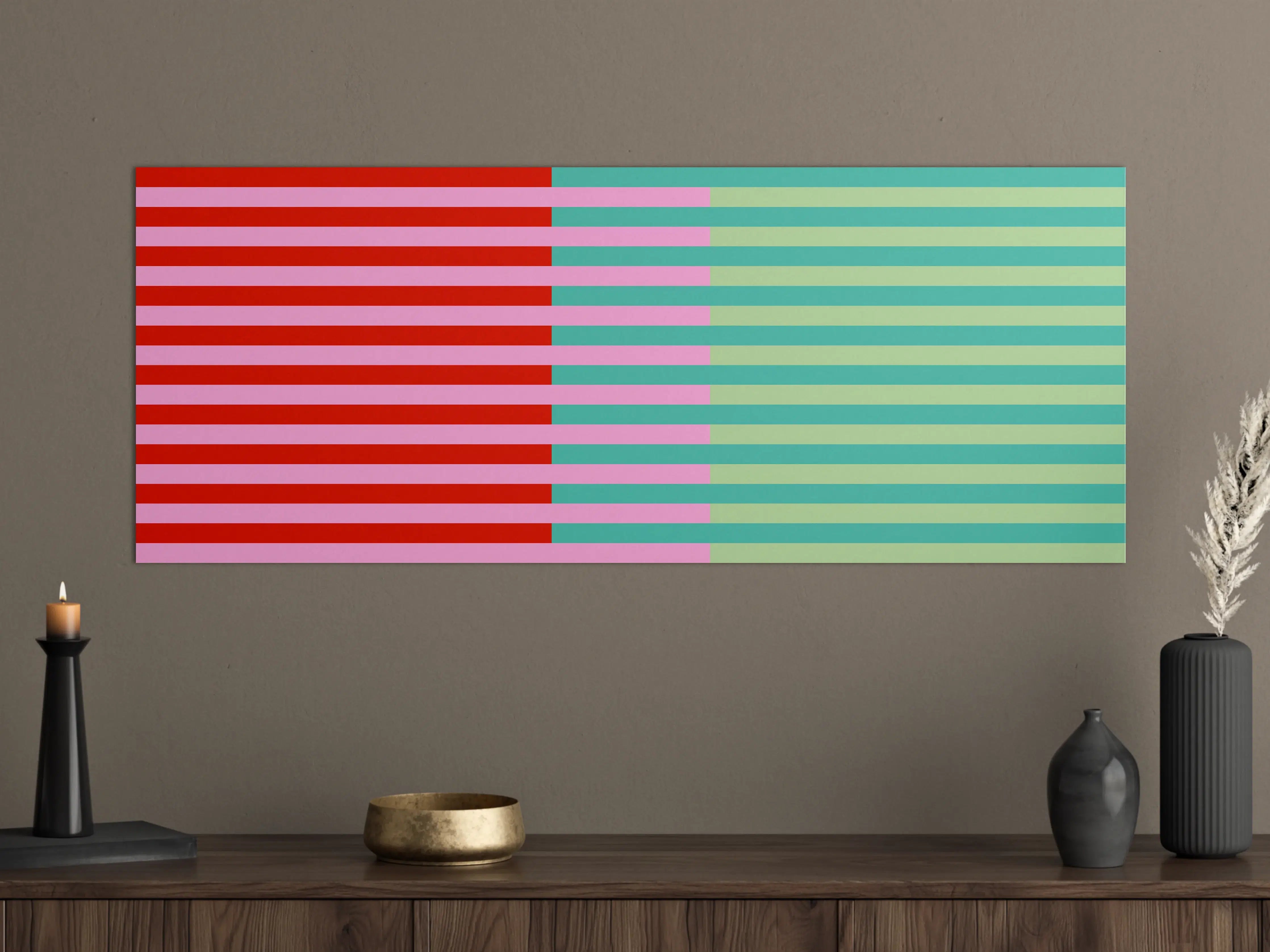 Große Wandbilder - The Springs - Multy Stripes - Peony