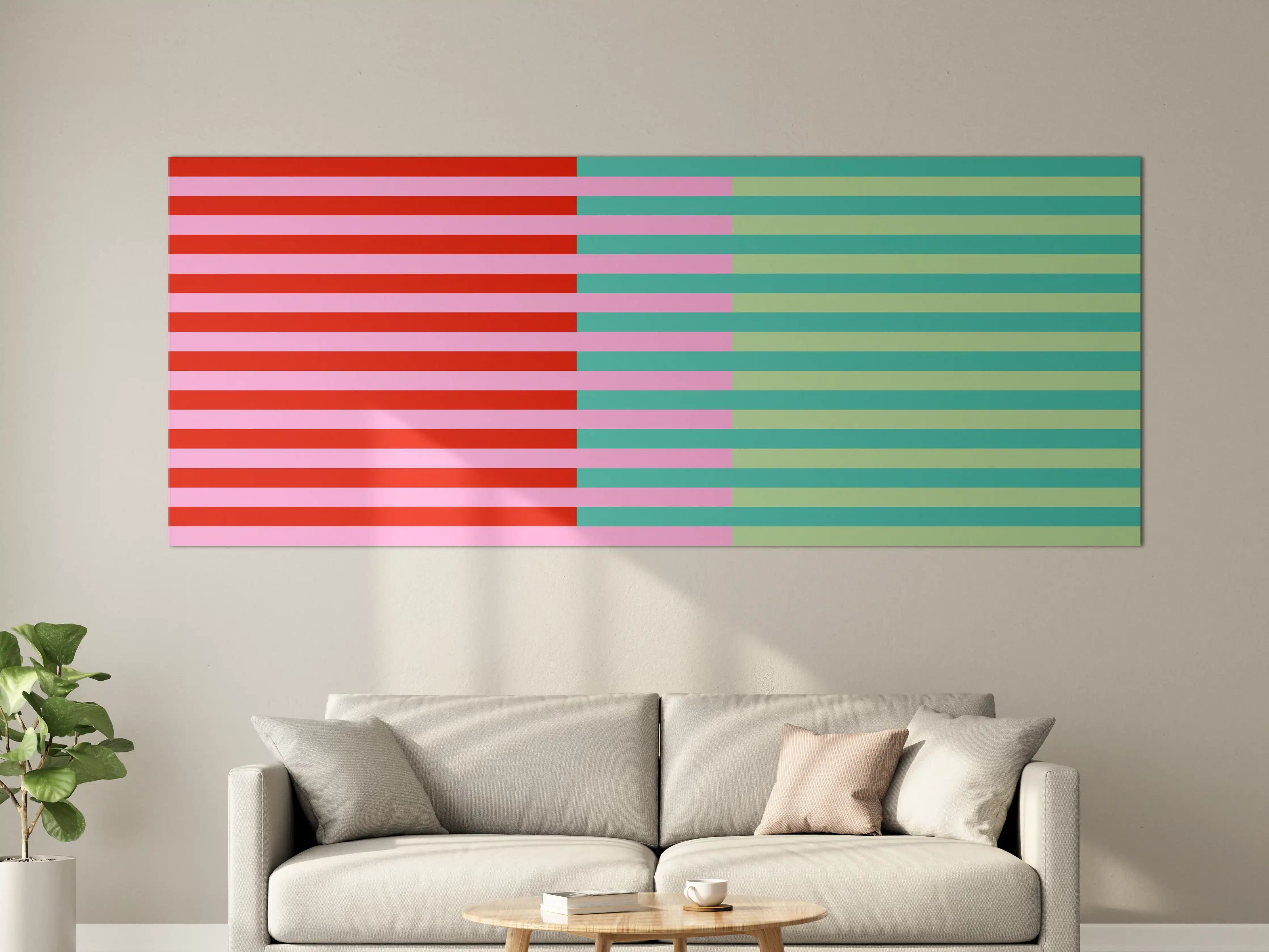 Große Wandbilder - The Springs - Multy Stripes - Peony