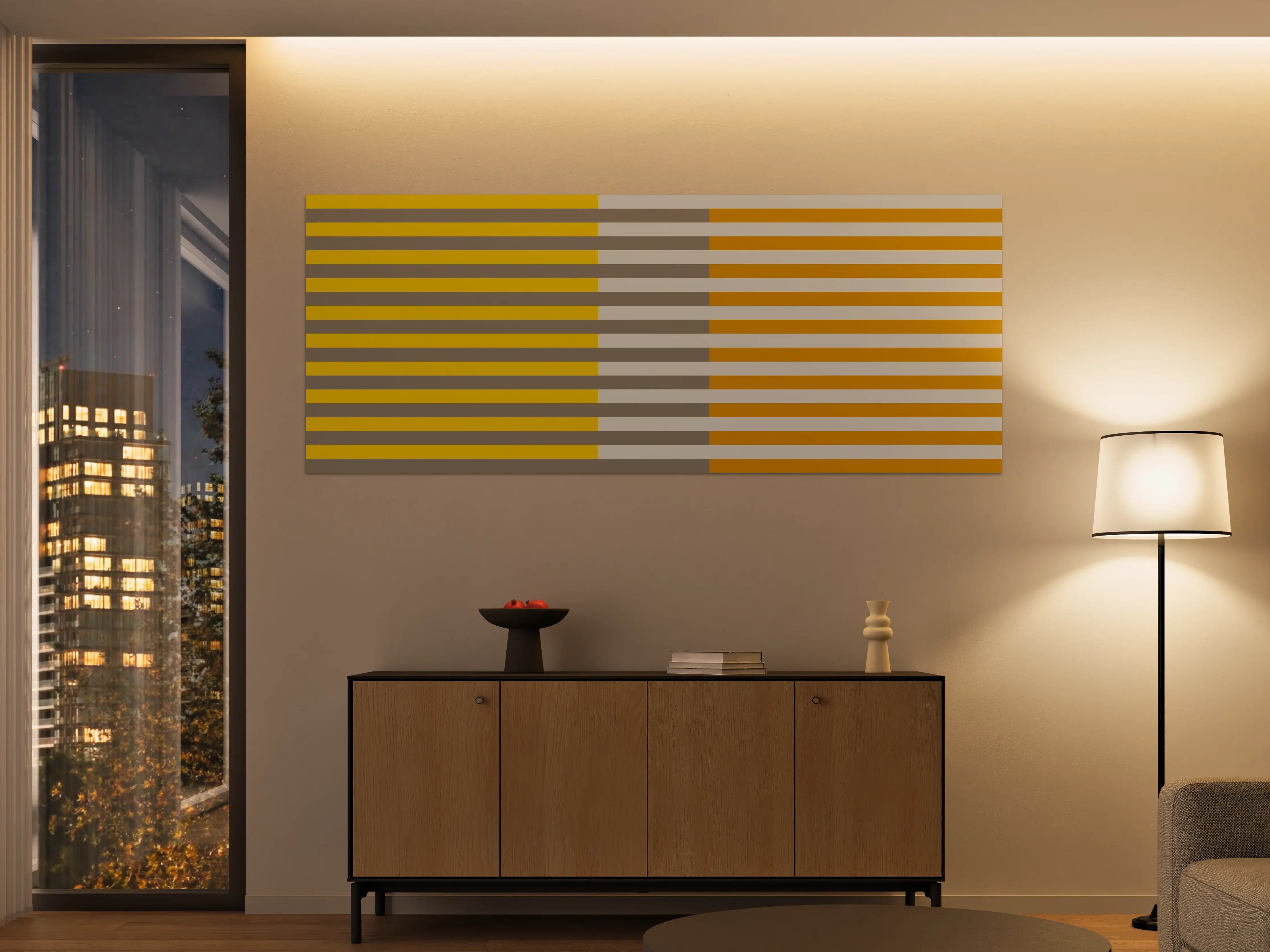 Große Wandbilder - The Yellows - Multy Stripes - Saffron