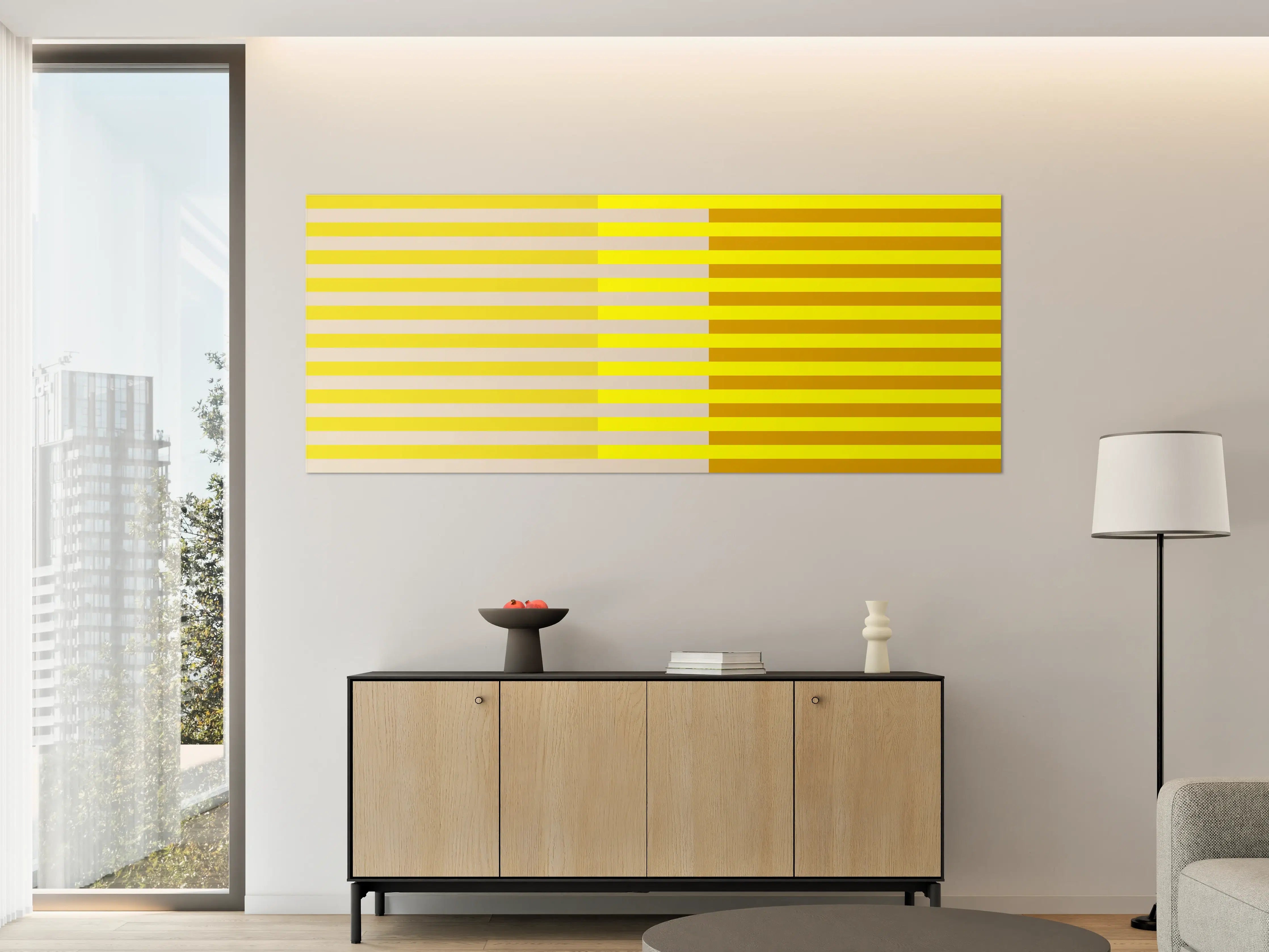 Große Wandbilder - The Yellows - Multy Stripes - Vanilla