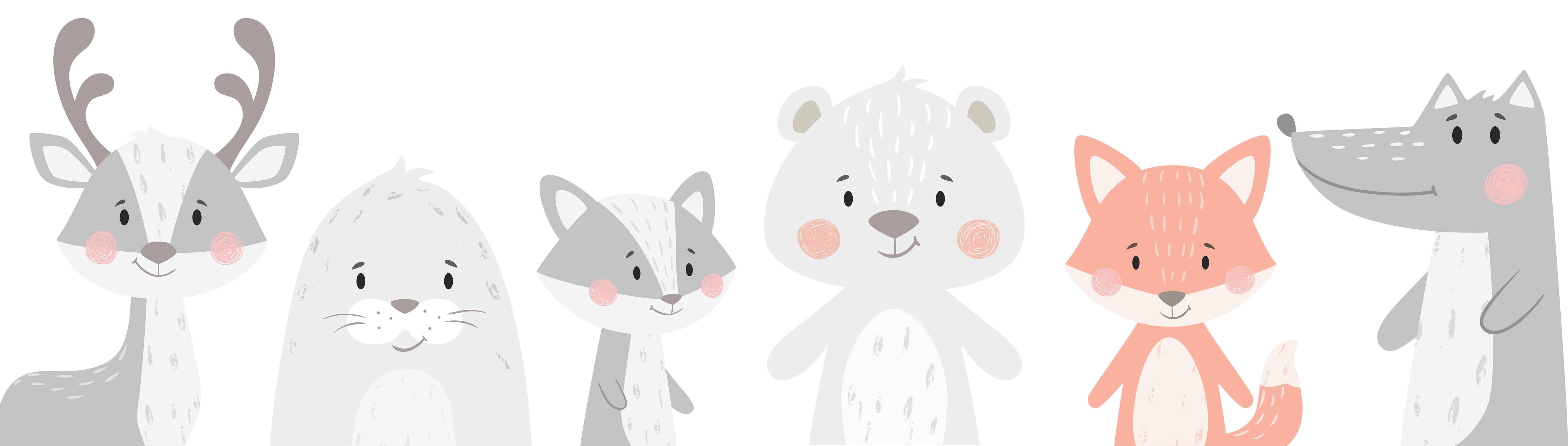 Große Wandbilder-Tierfreunde Pastell Illustration