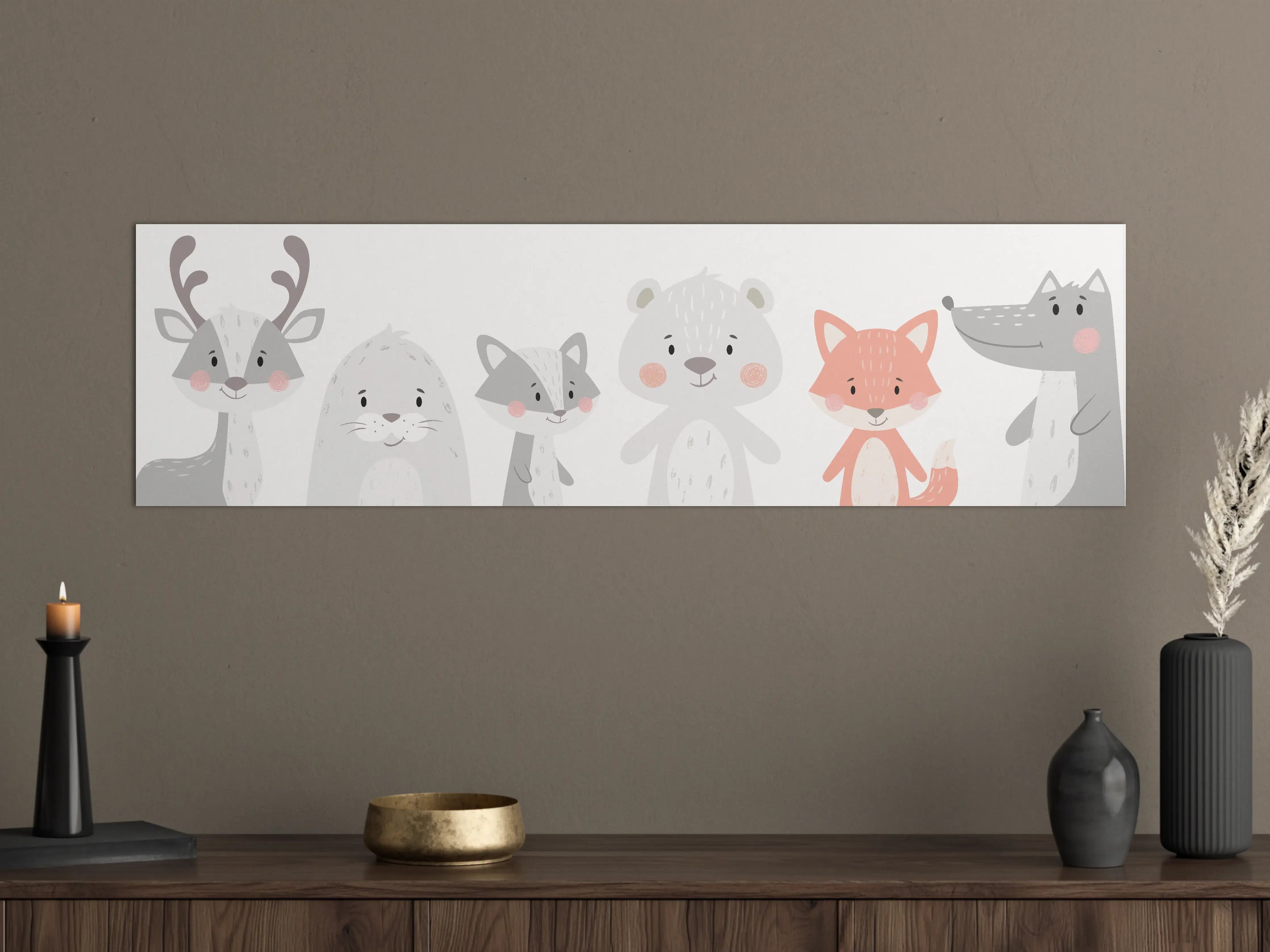 Große Wandbilder - Tierfreunde Pastell Illustration