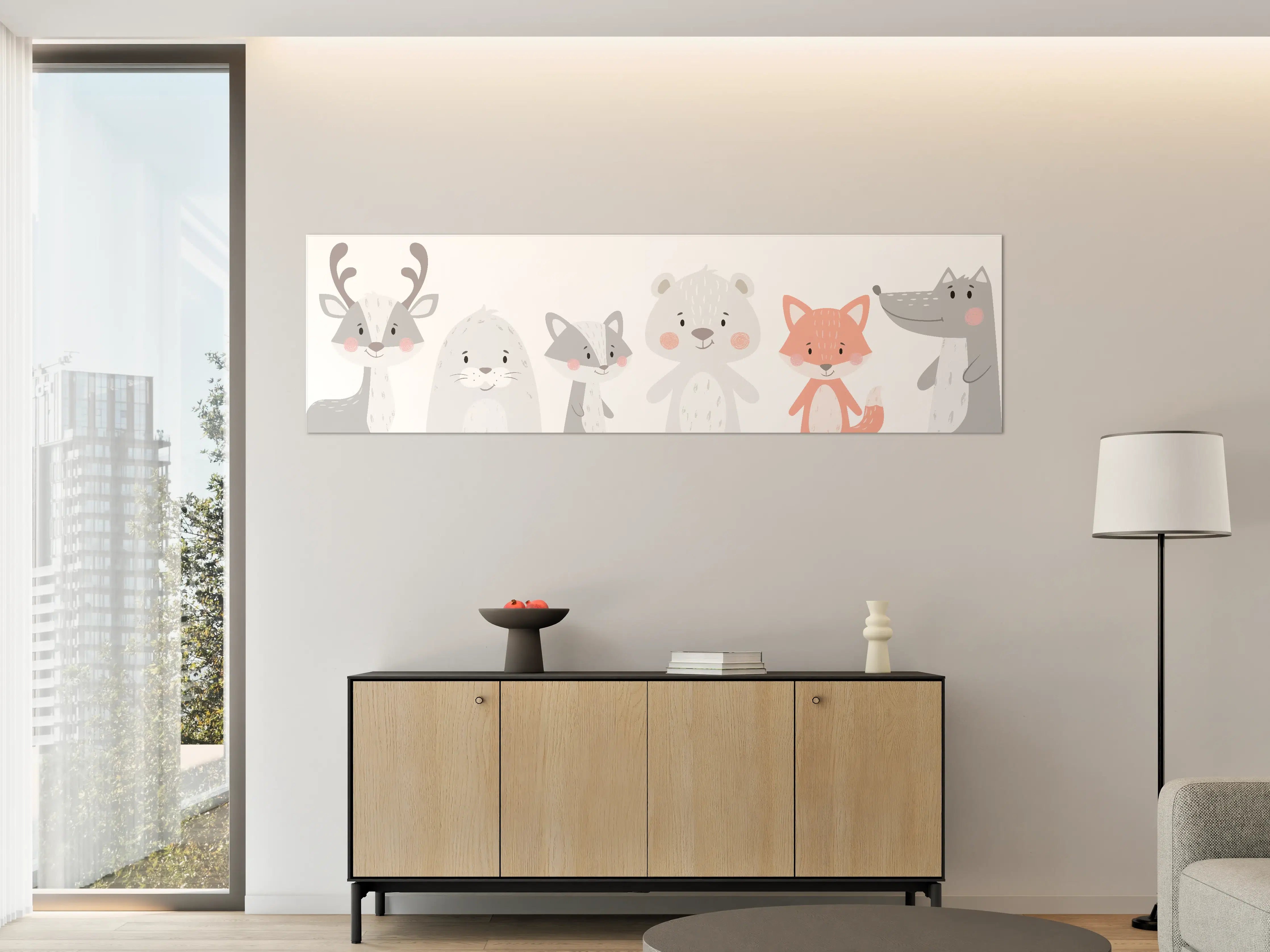 Große Wandbilder - Tierfreunde Pastell Illustration