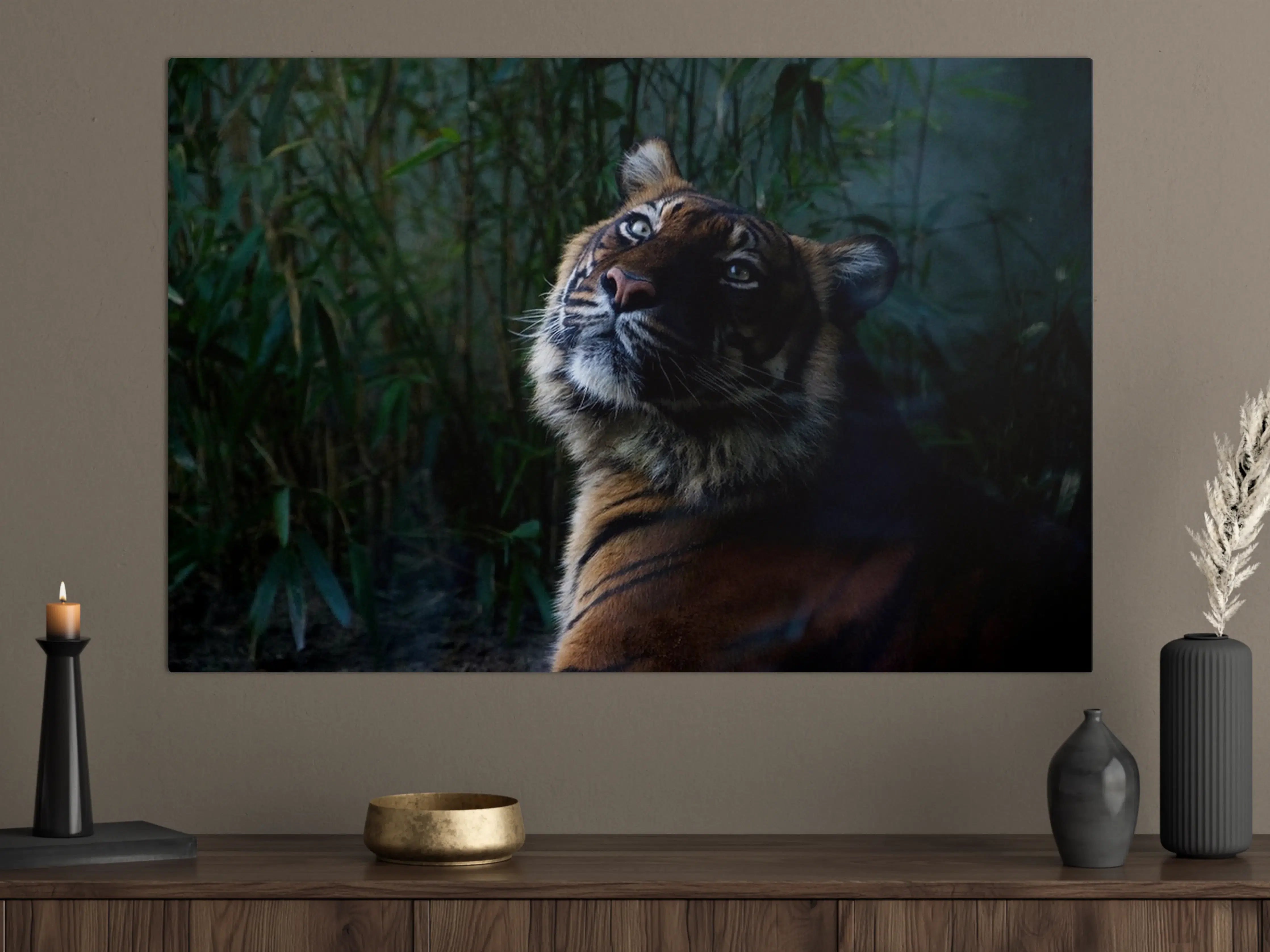Große Wandbilder - Tiger im Dschungel bei Dämmerung