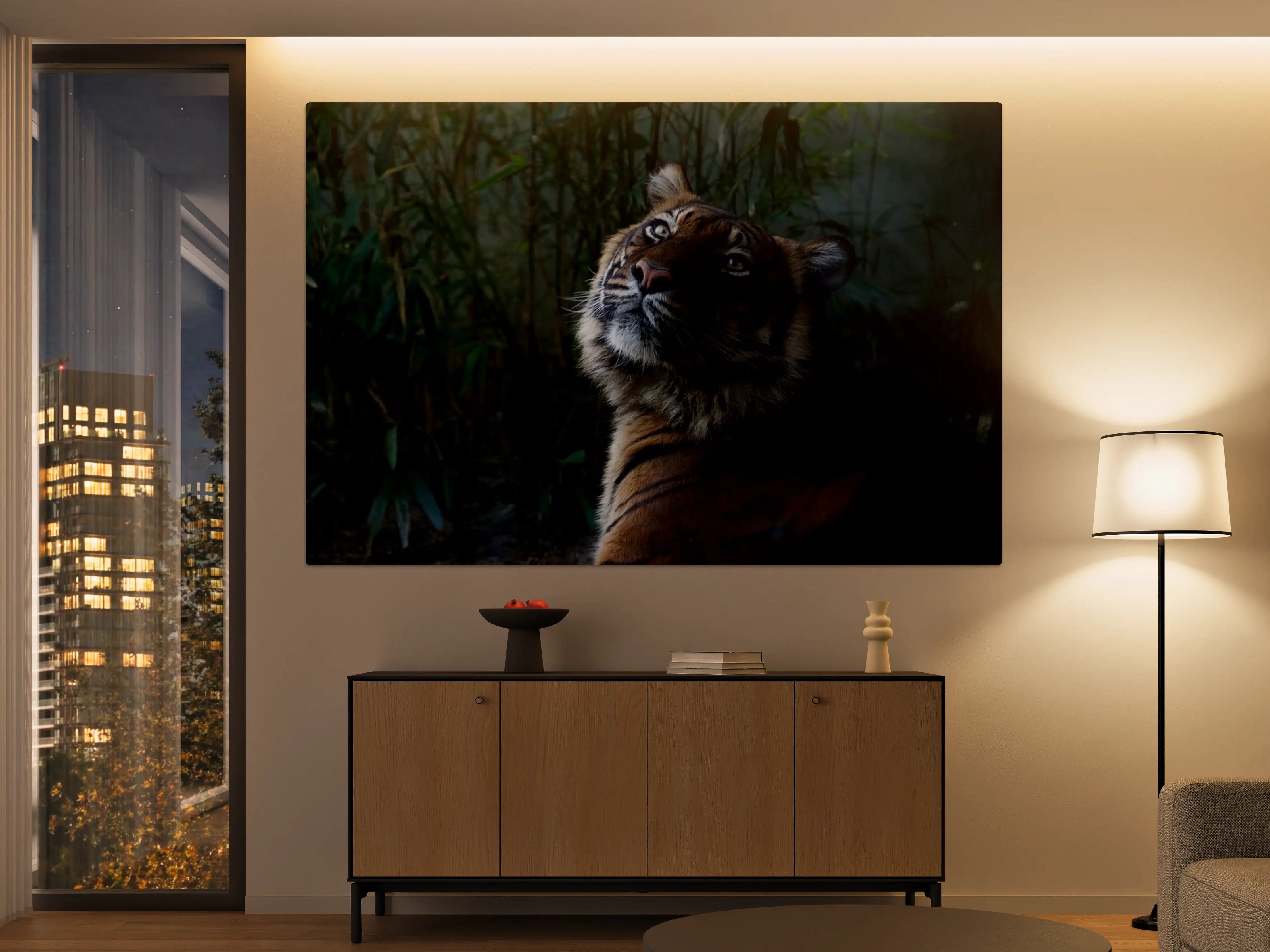 Große Wandbilder - Tiger im Dschungel bei Dämmerung
