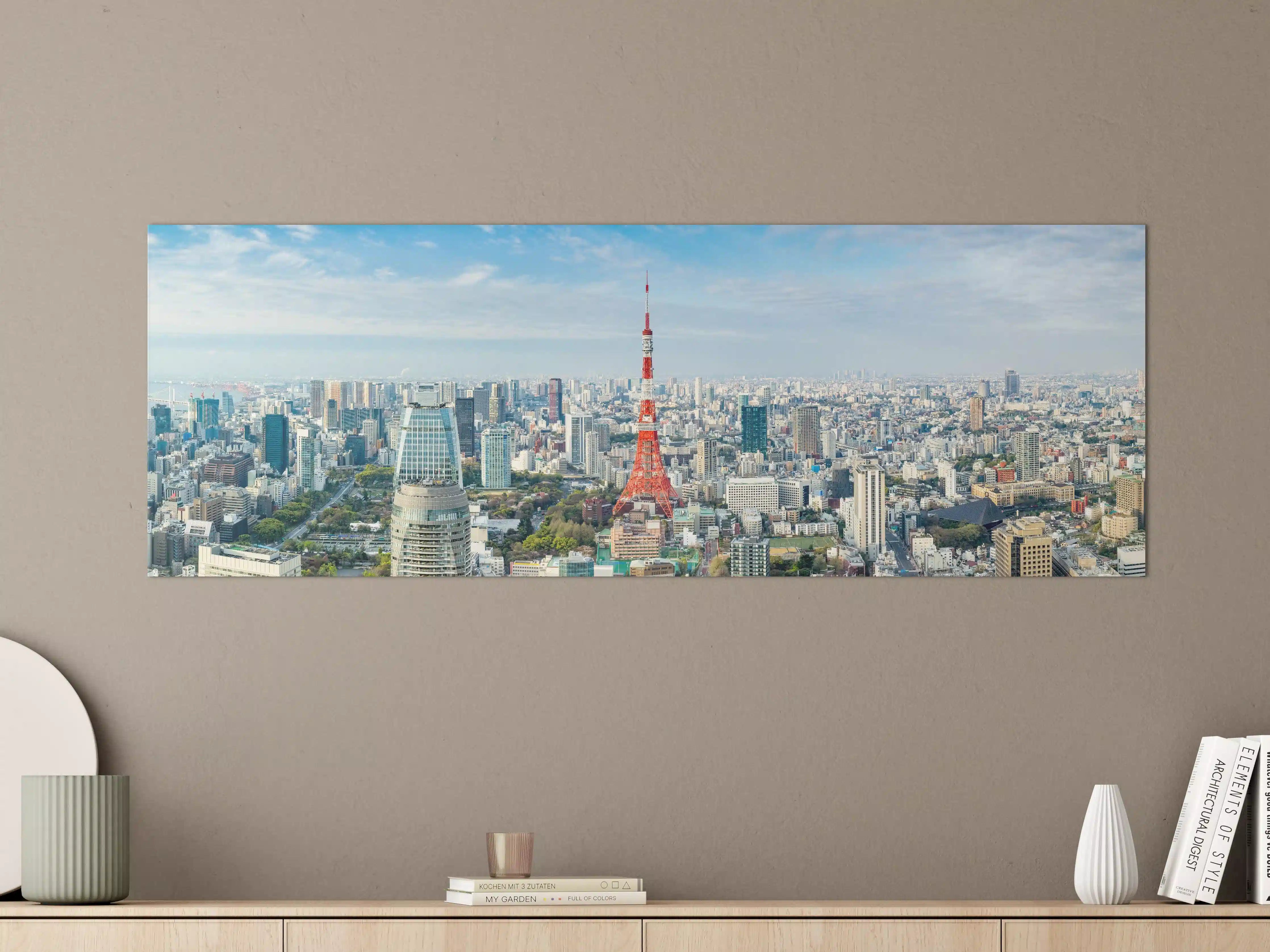 Große Wandbilder - Tokio Skyline Rot-Blau