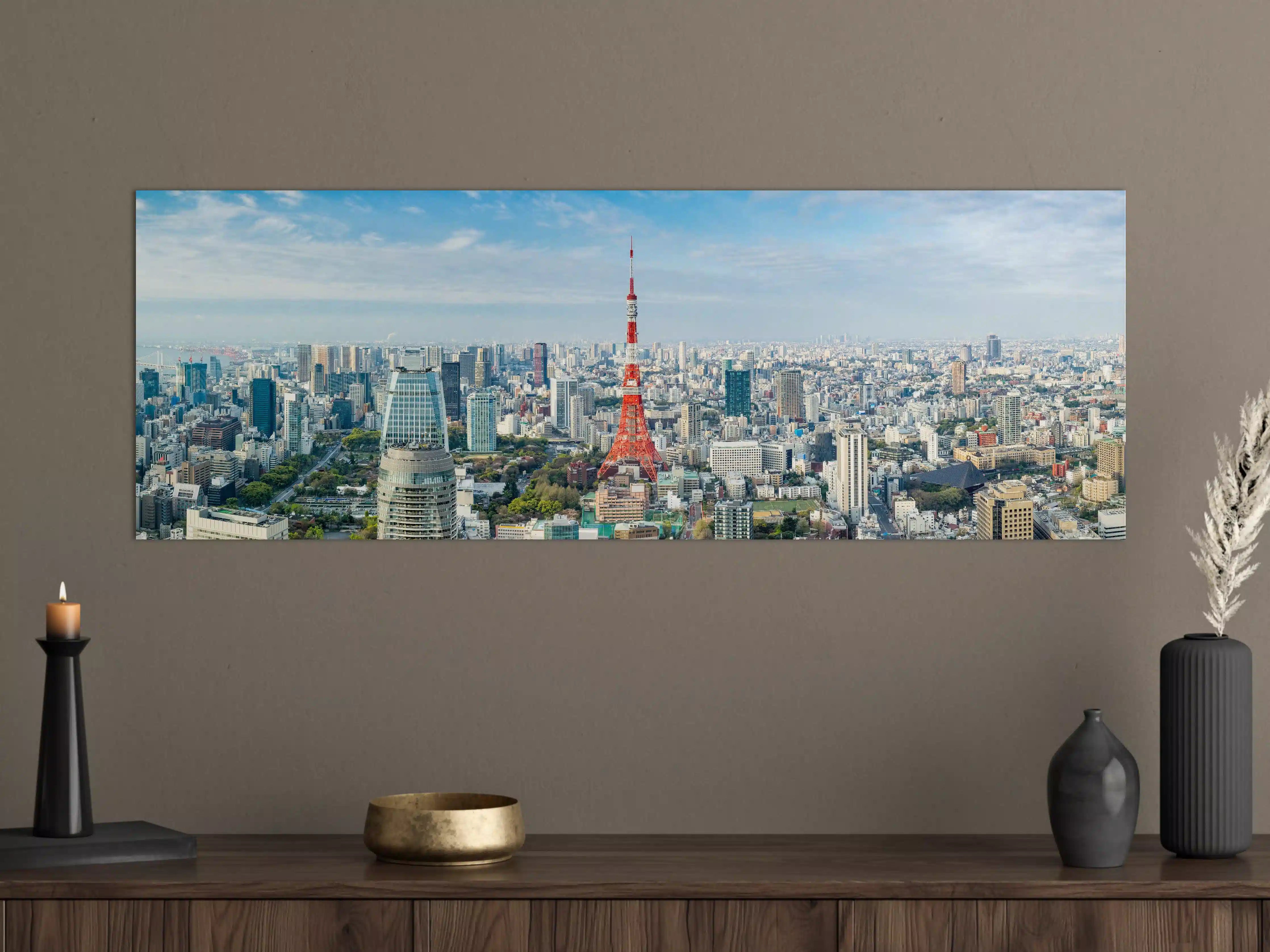 Große Wandbilder - Tokio Skyline Rot-Blau