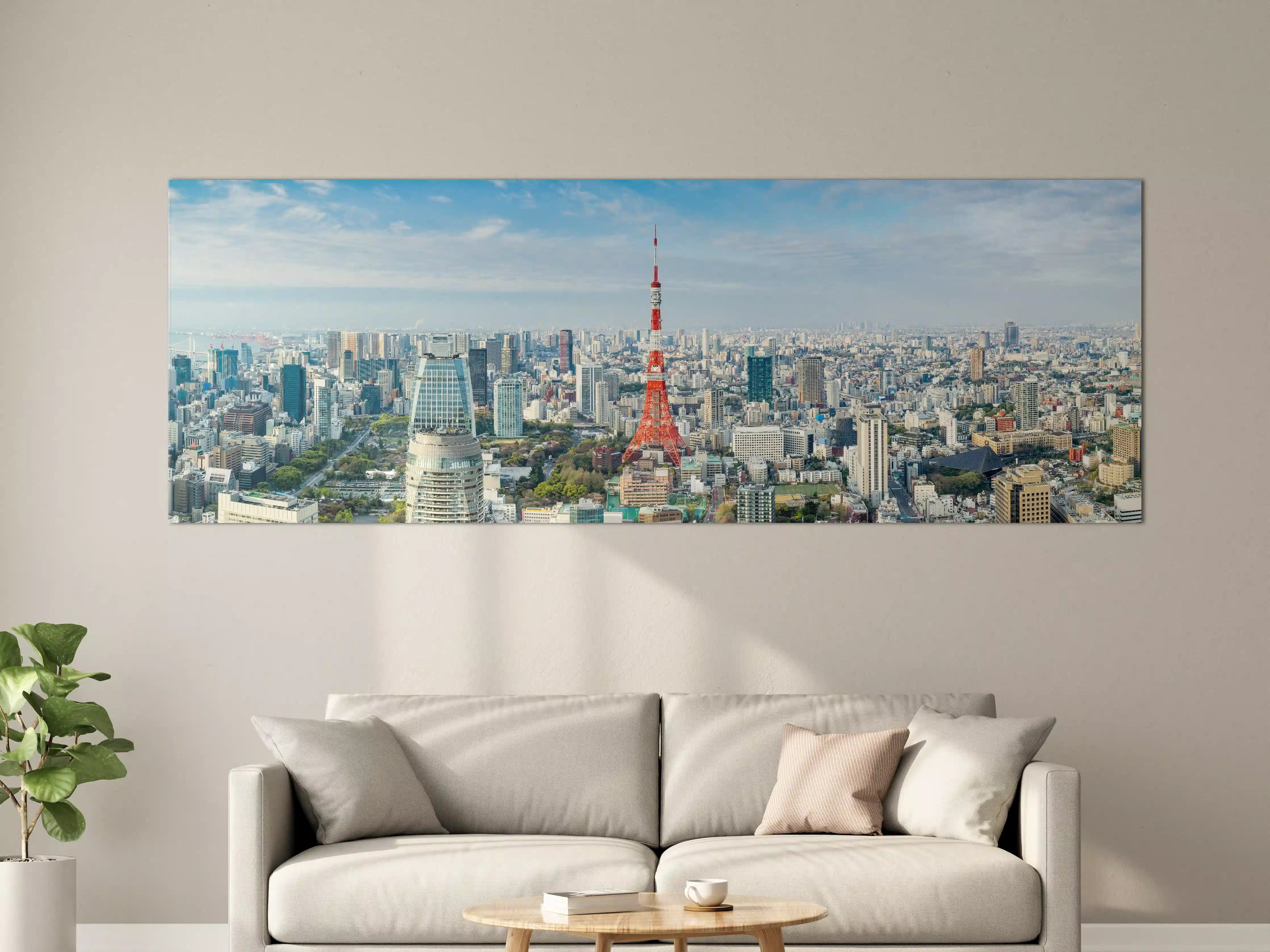 Große Wandbilder - Tokio Skyline Rot-Blau