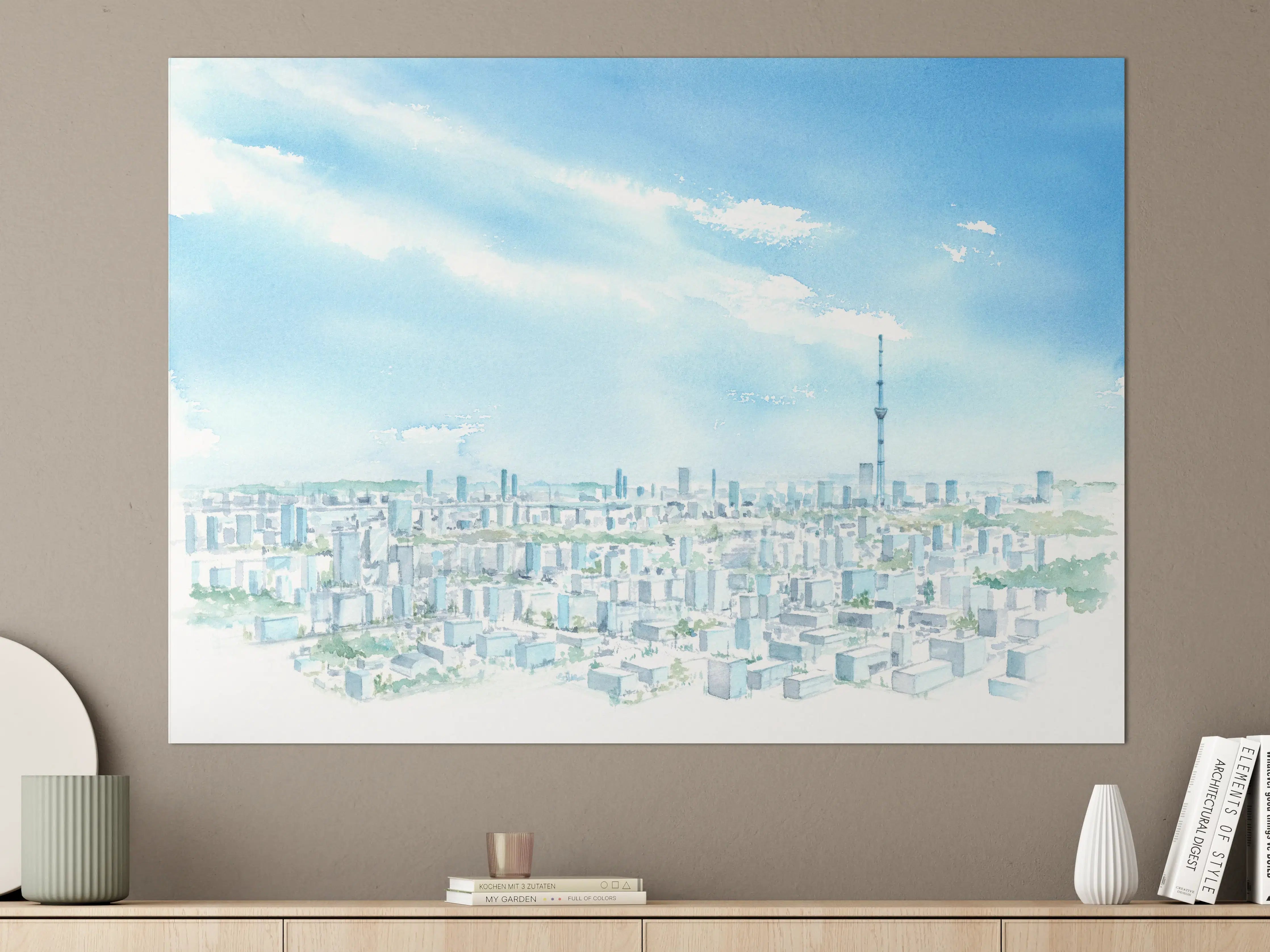 Große Wandbilder - Tokyo Sky Tree Aquarellmalerei