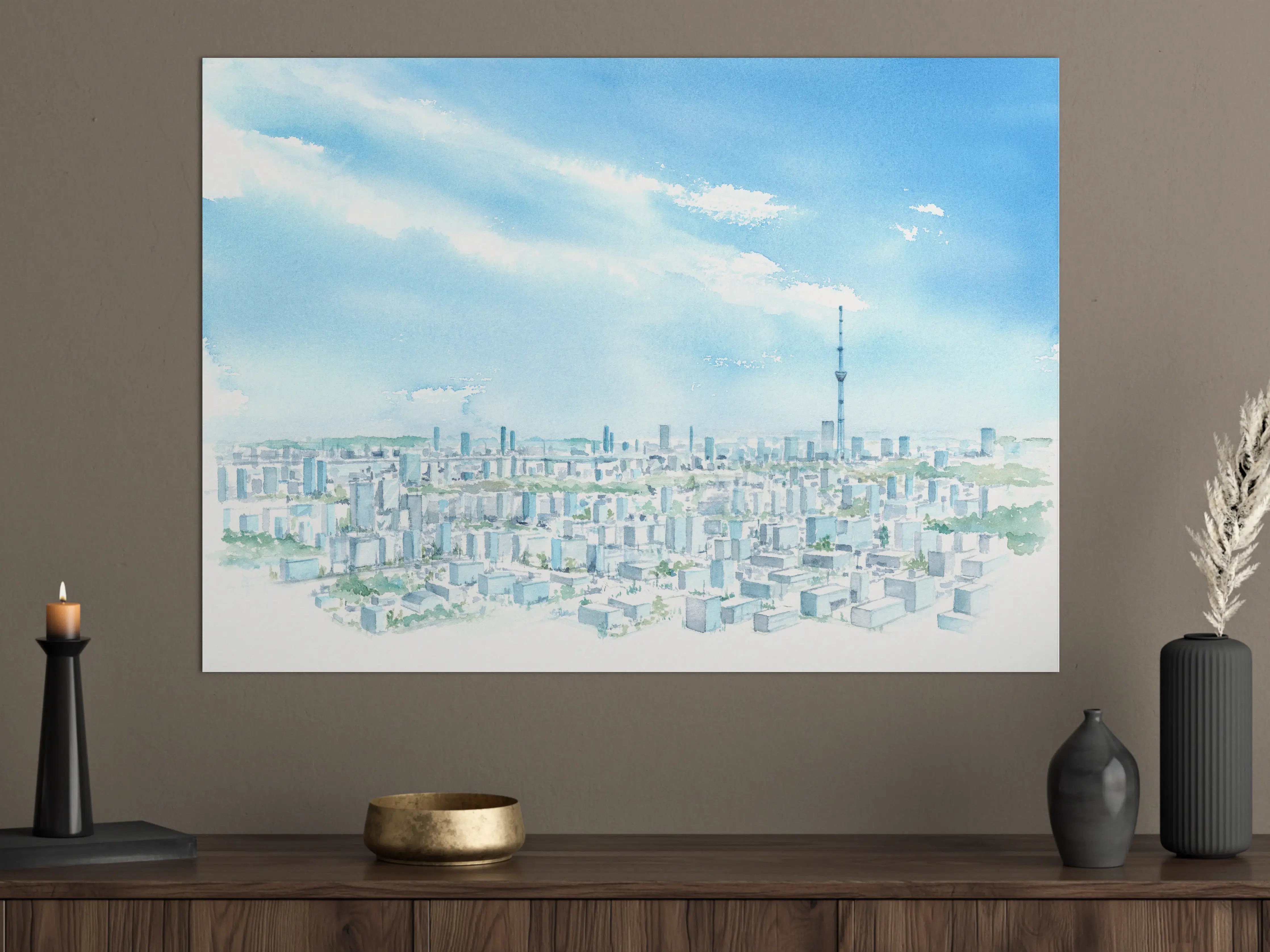 Große Wandbilder - Tokyo Sky Tree Aquarellmalerei