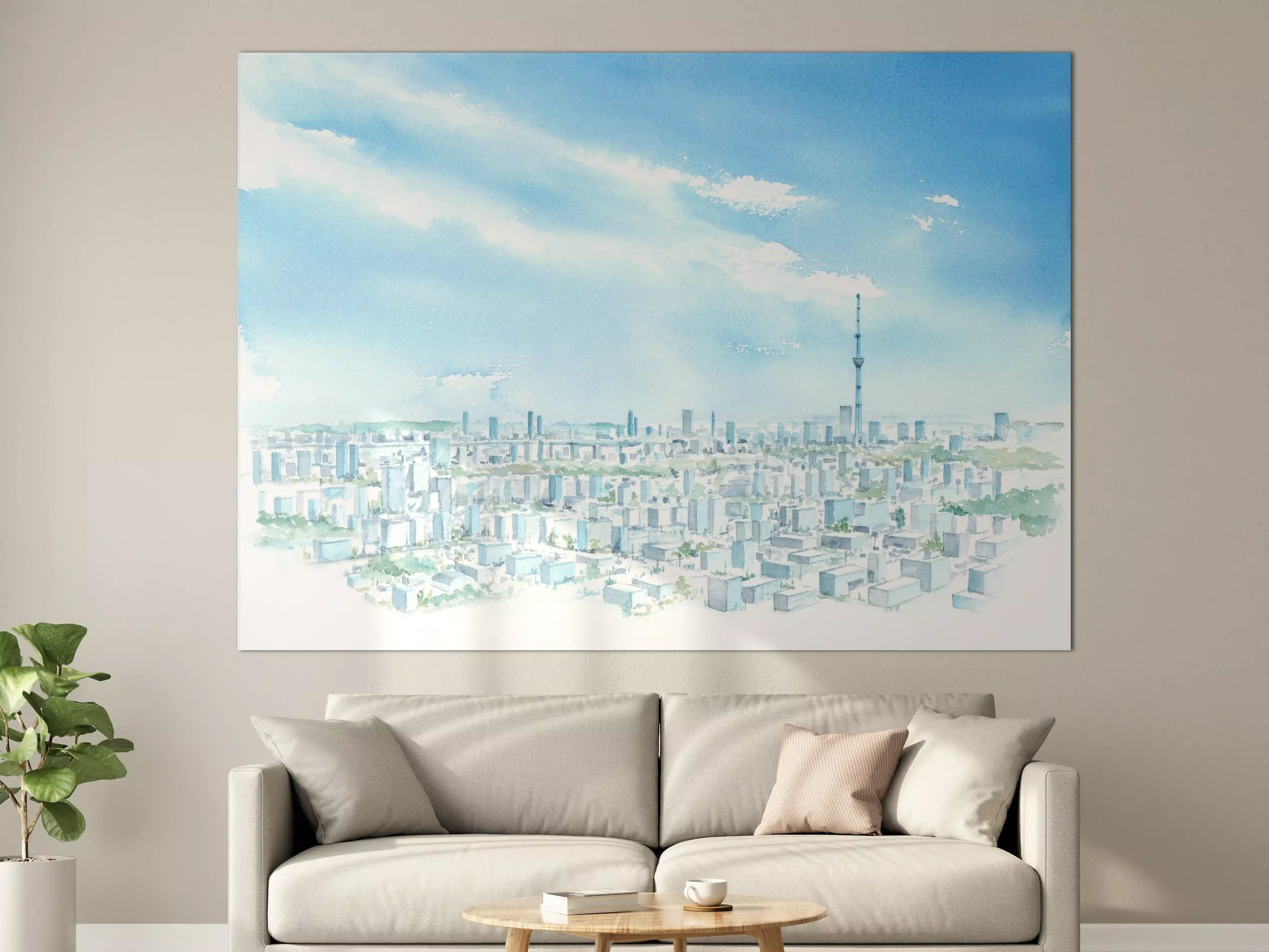 Große Wandbilder - Tokyo Sky Tree Aquarellmalerei