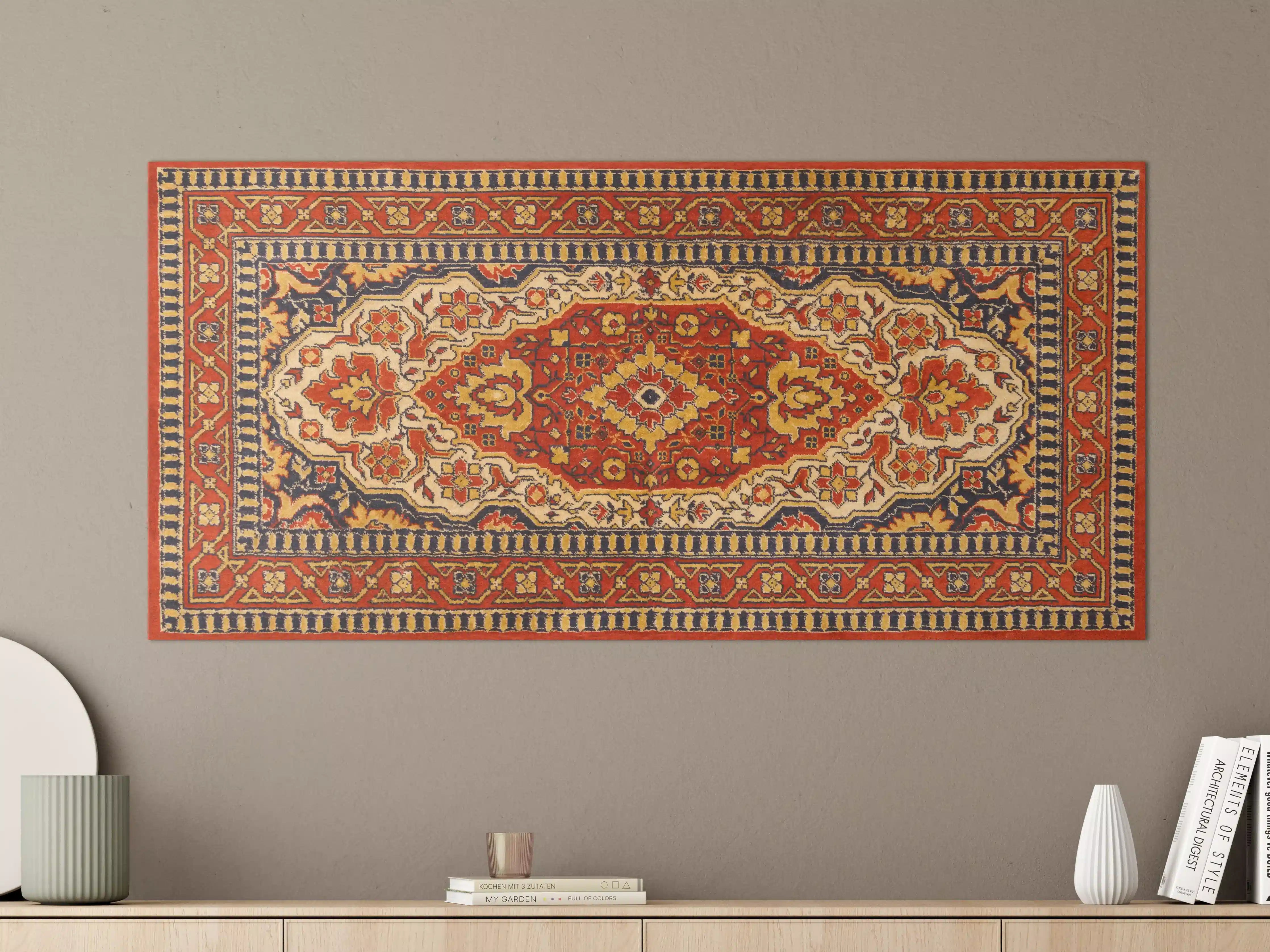 Große Wandbilder - Traditioneller Perser-Teppich mit Rot, Blau und Beige