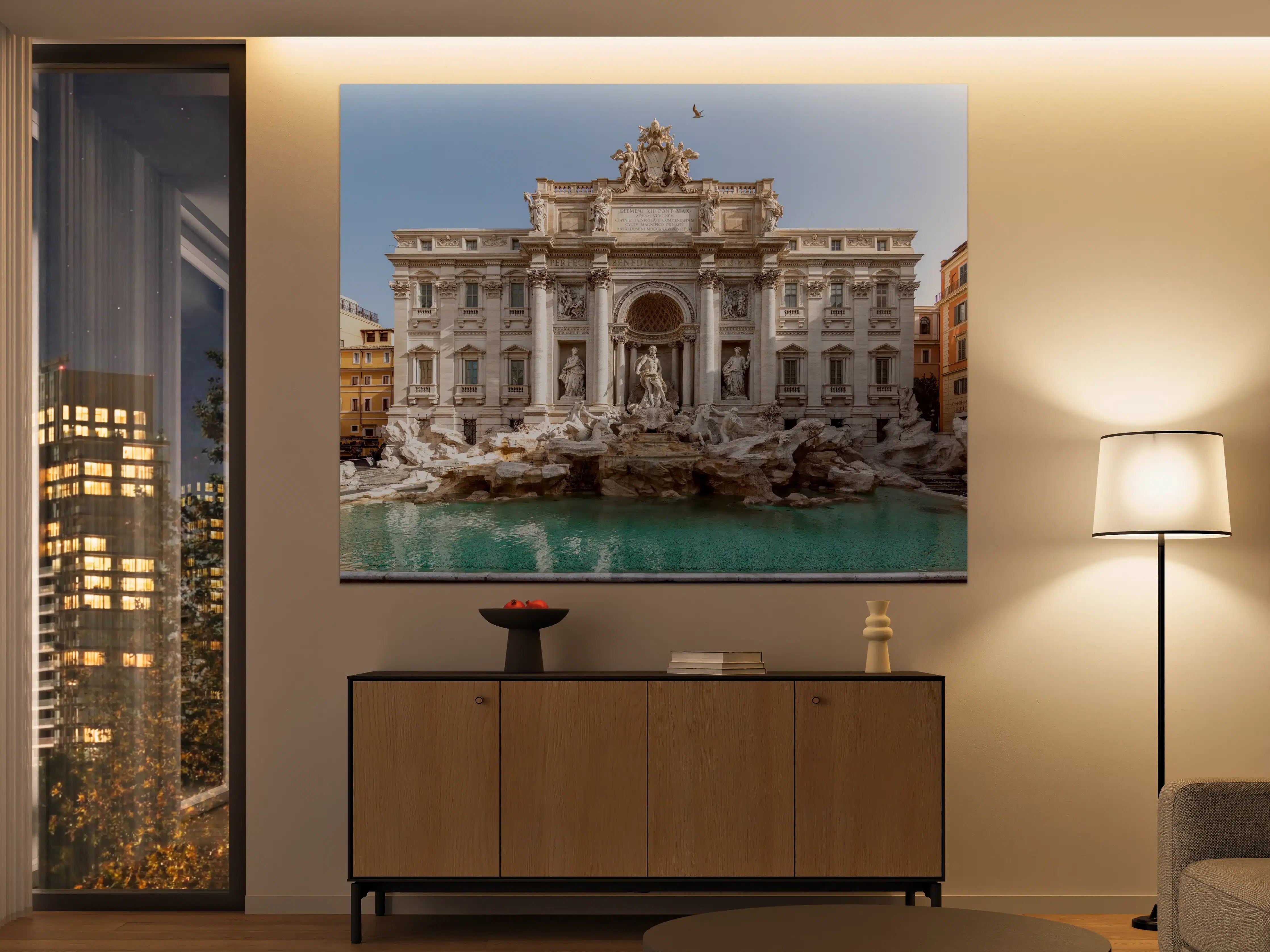Große Wandbilder - Trevi-Brunnen am Morgen in Rom