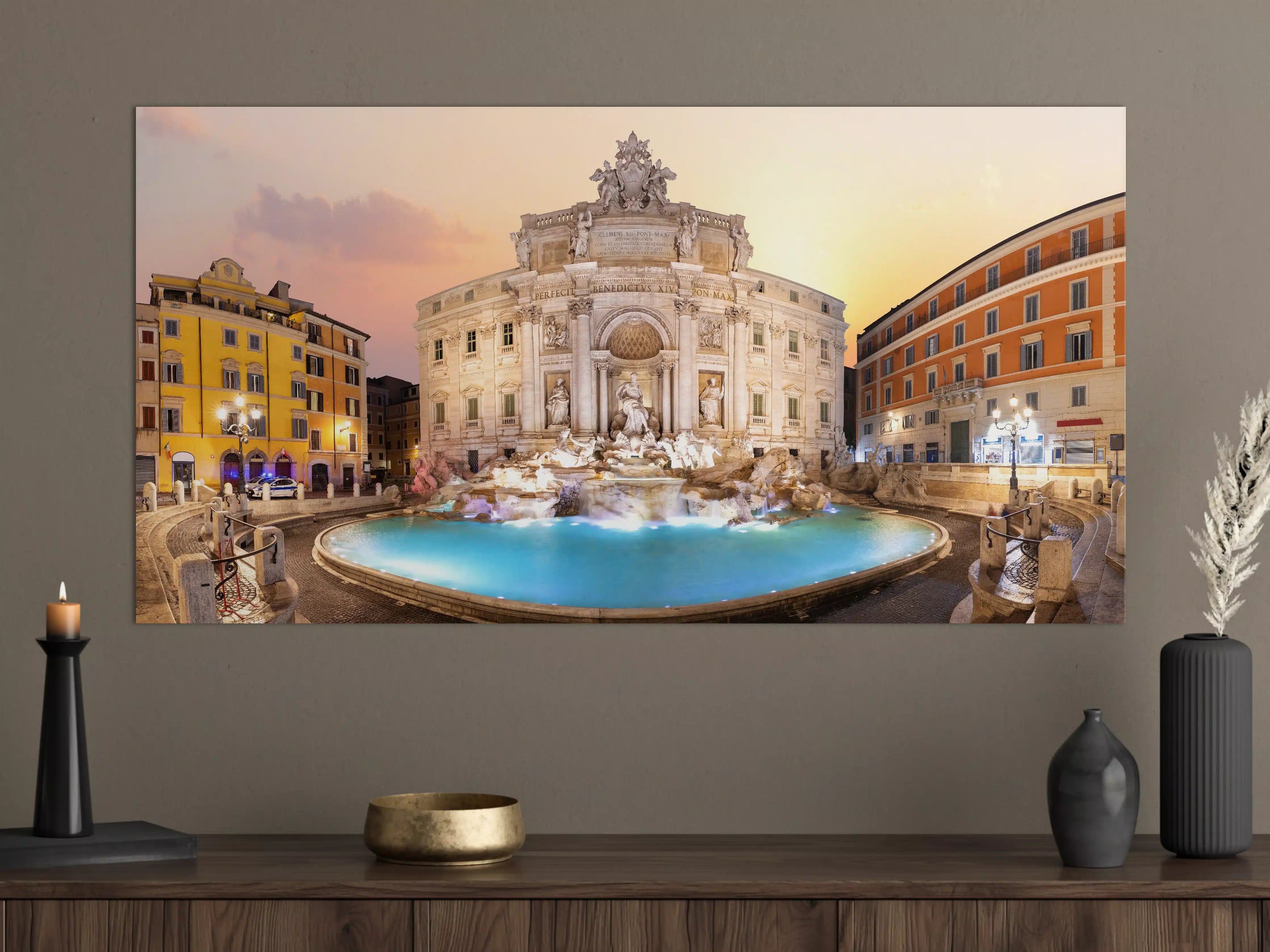 Große Wandbilder - Trevi-Brunnen bei Sonnenaufgang