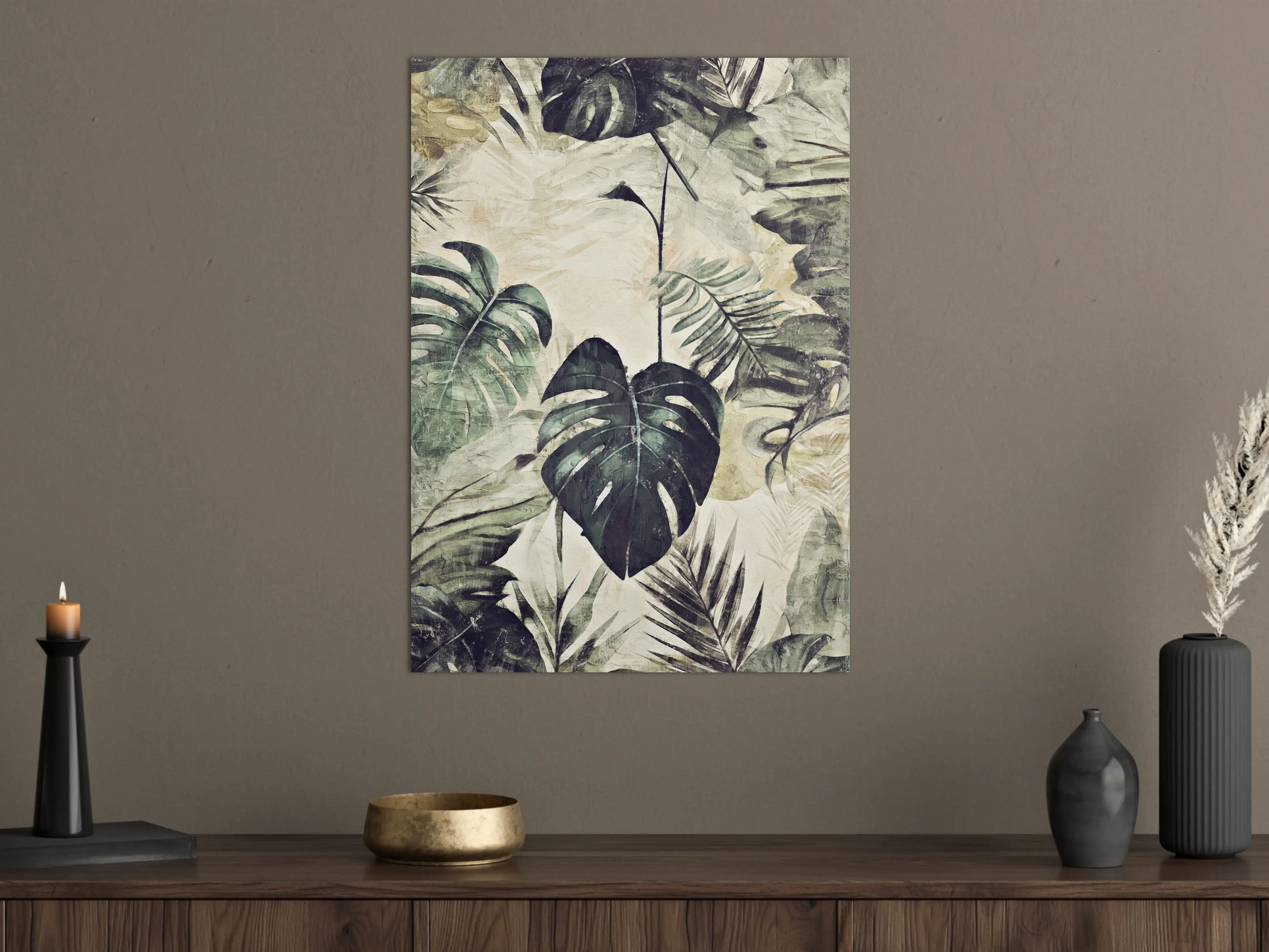 Große Wandbilder - Tropische Dschungel-Grün-Kunst