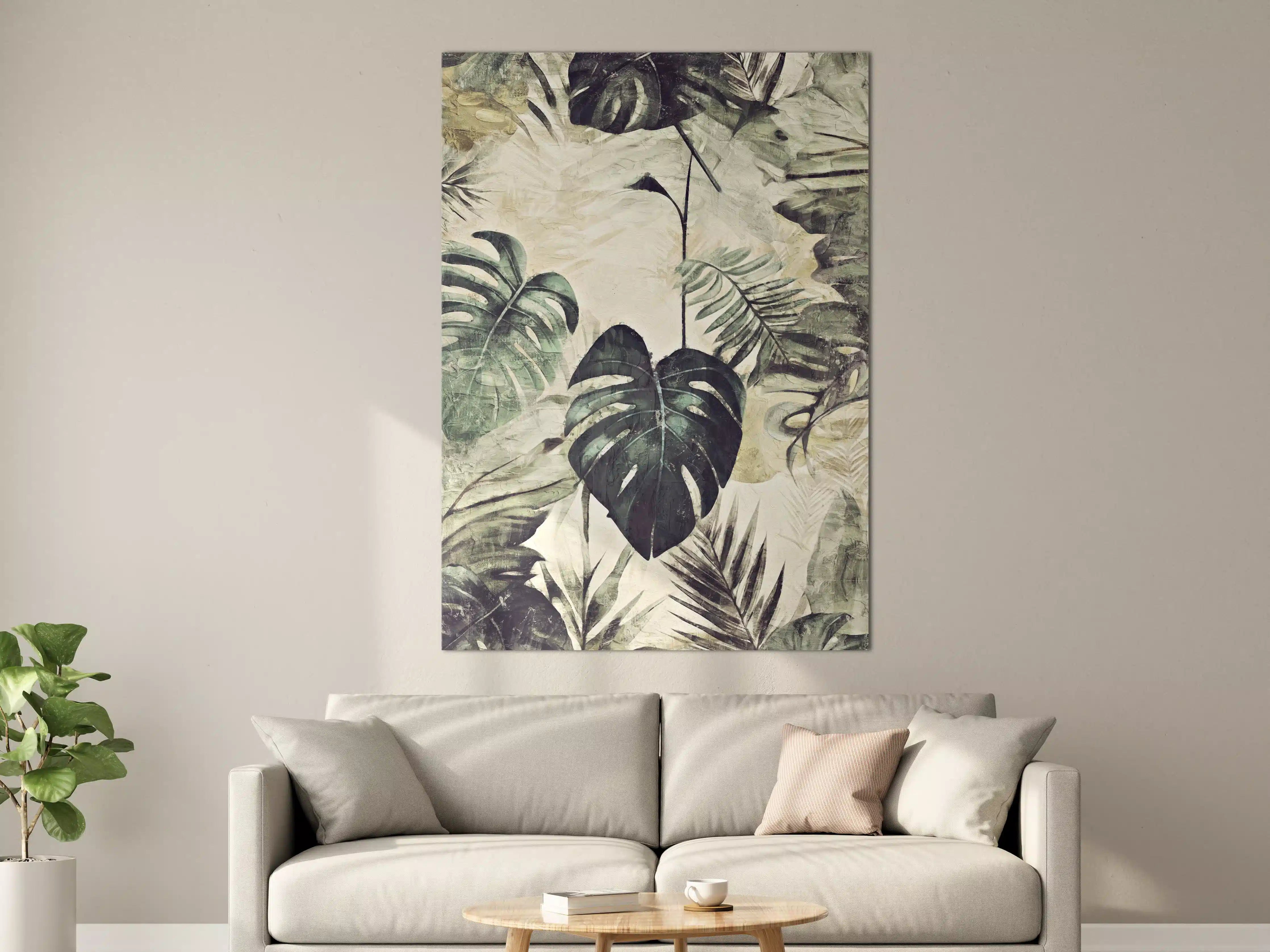 Große Wandbilder - Tropische Dschungel-Grün-Kunst