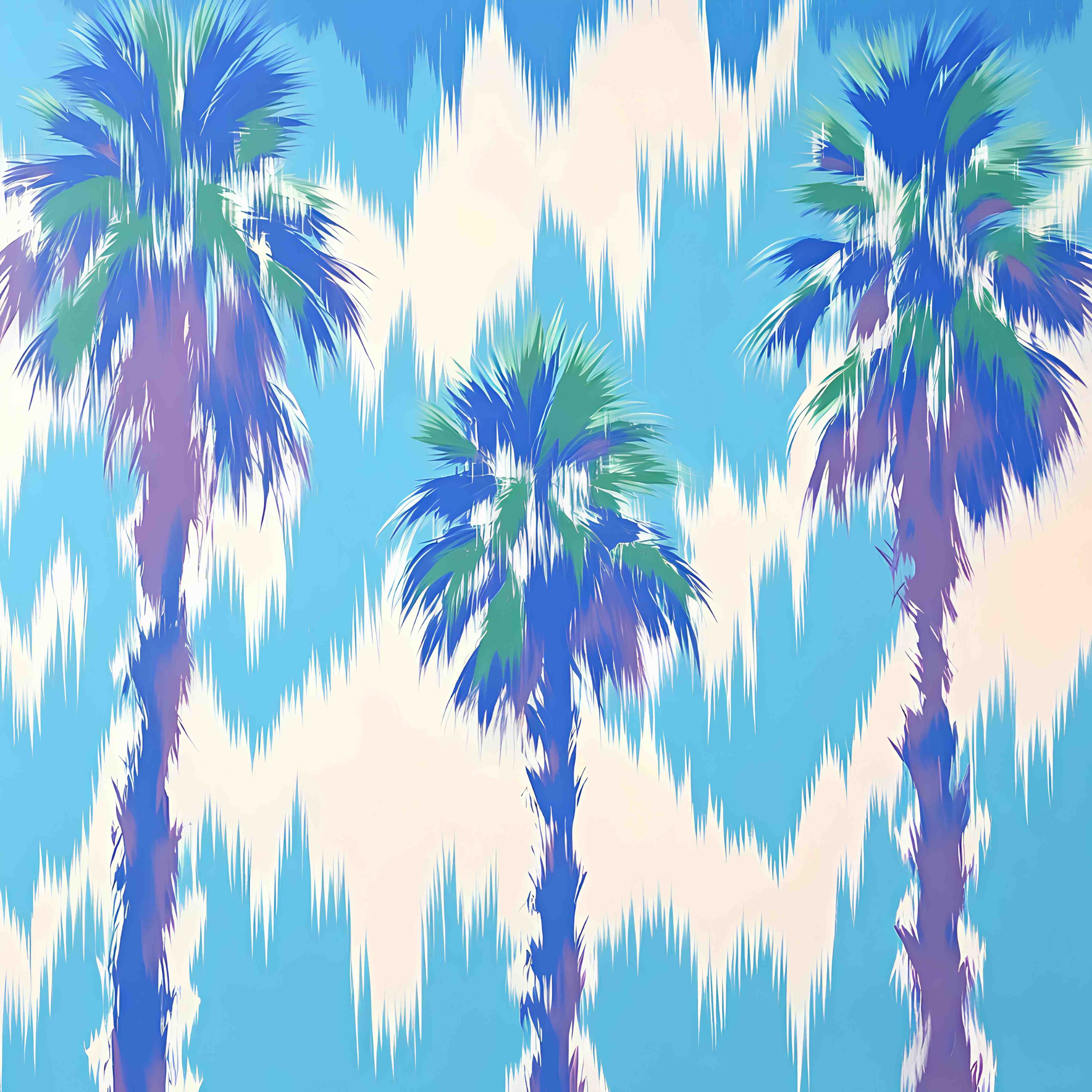 Große Wandbilder-Tropische Palmen im digitalen Kunststil