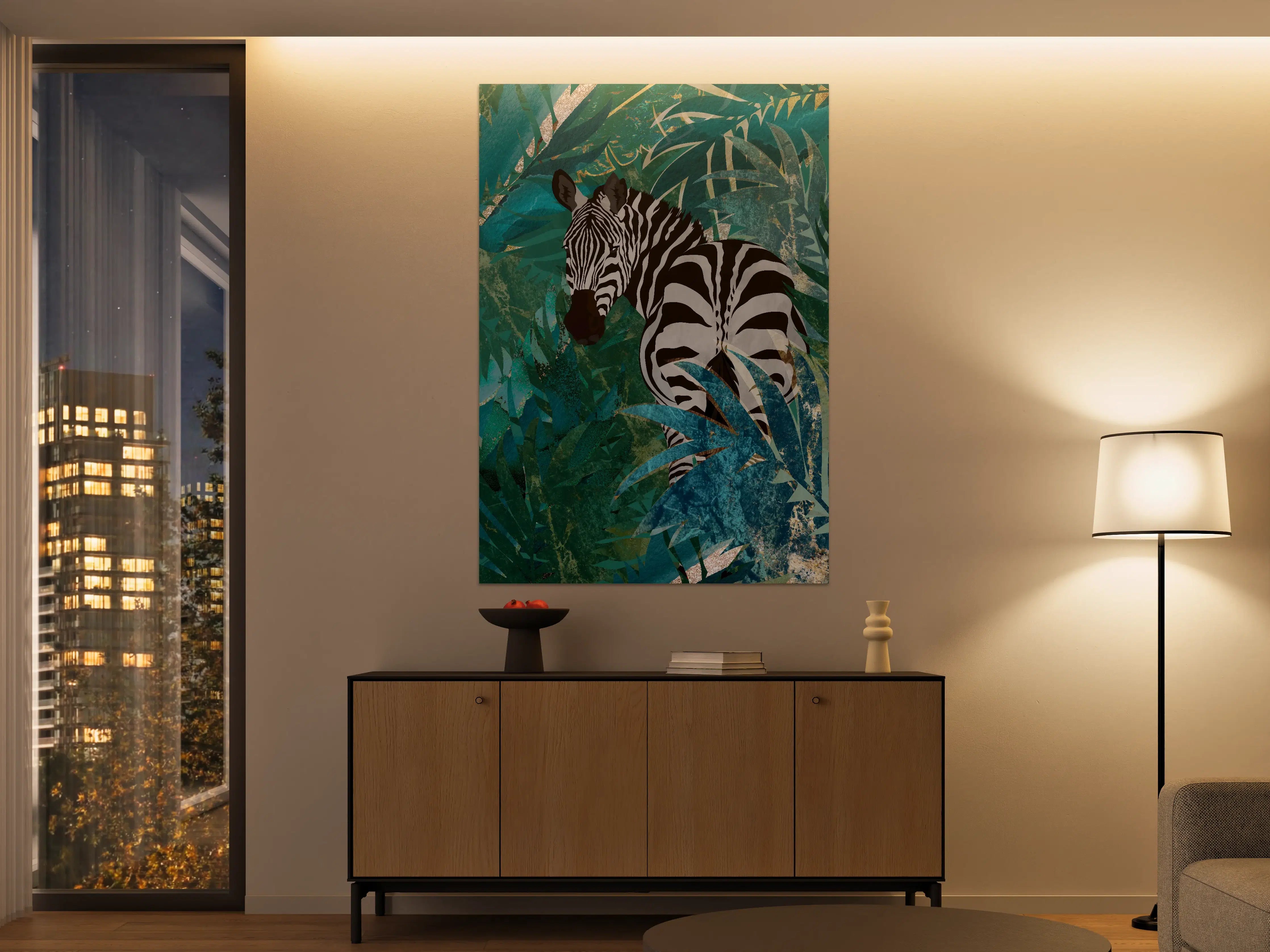 Große Wandbilder - Tropische Zeichnung - Zebra