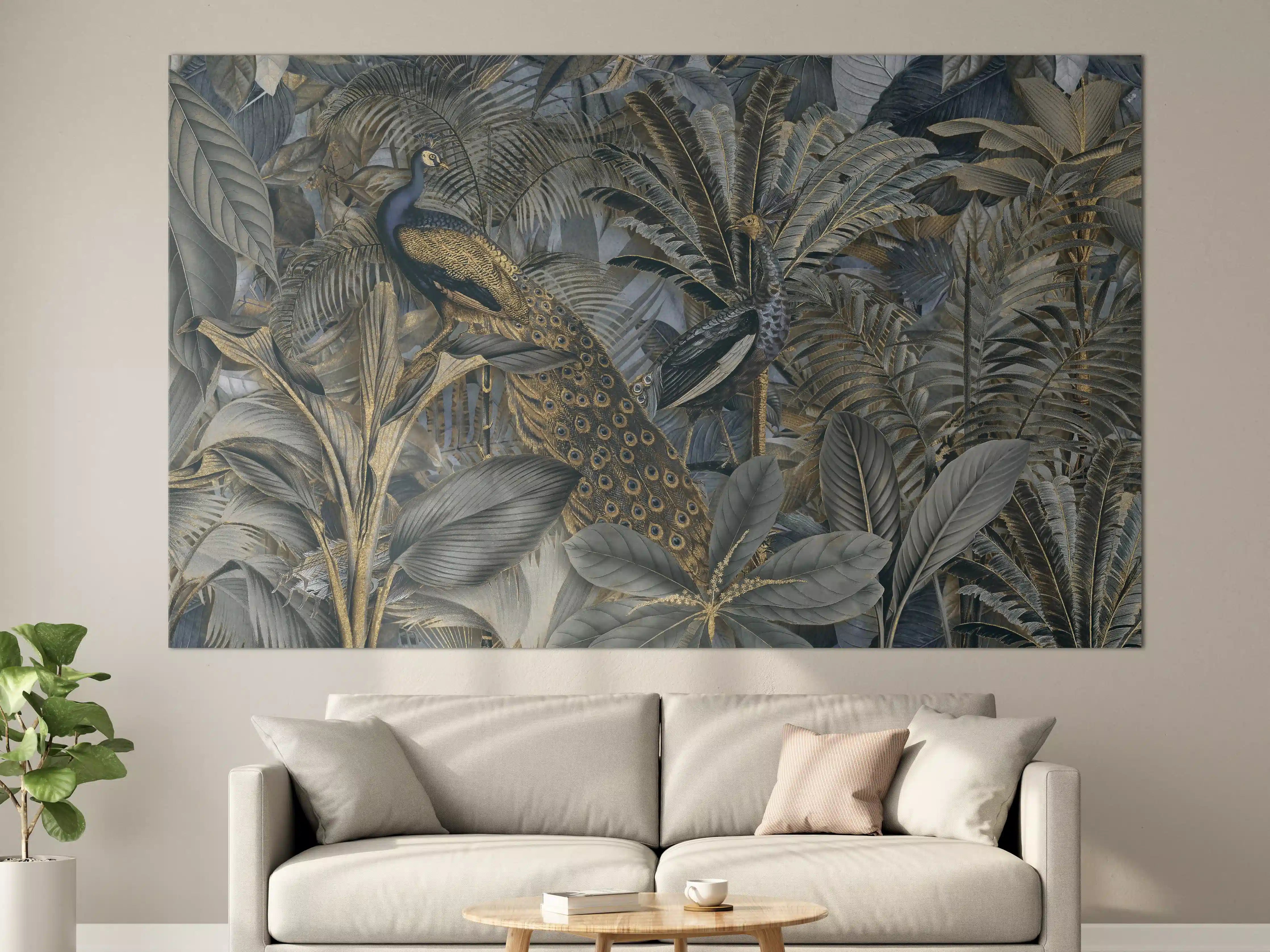 Große Wandbilder - Tropischer Garten - Pfau