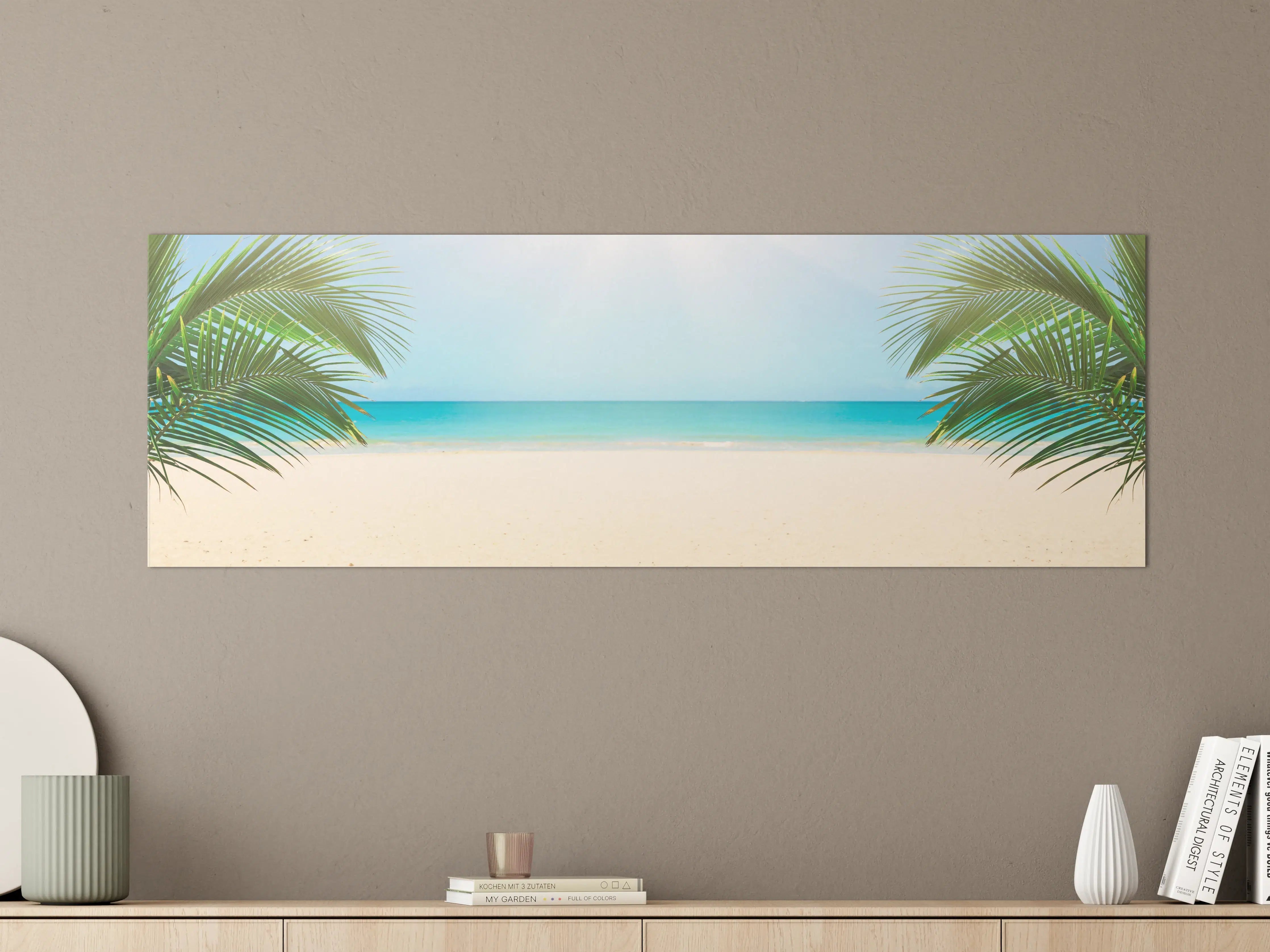 Große Wandbilder - Tropischer Strand mit Palmenansicht