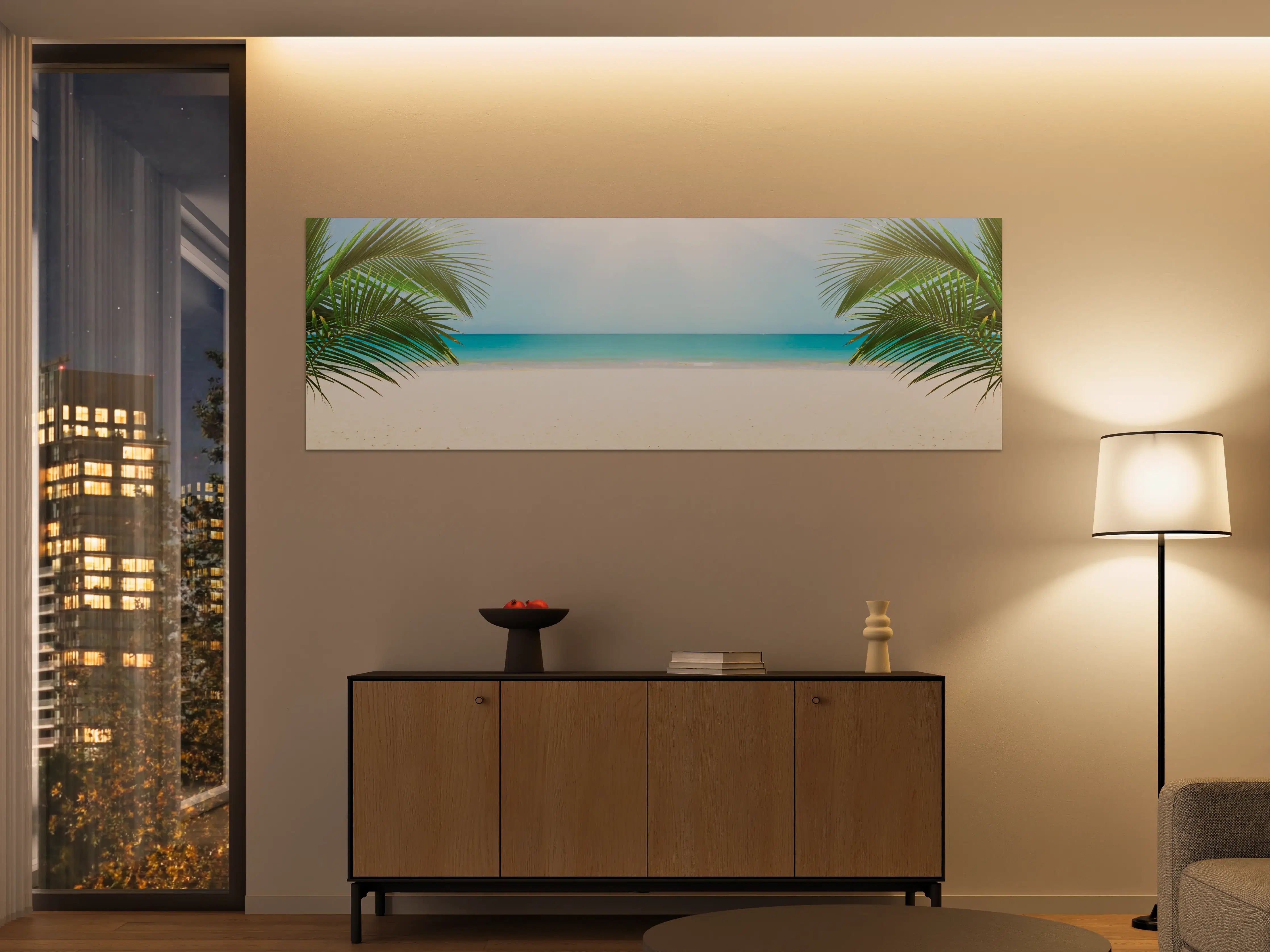 Große Wandbilder - Tropischer Strand mit Palmenansicht