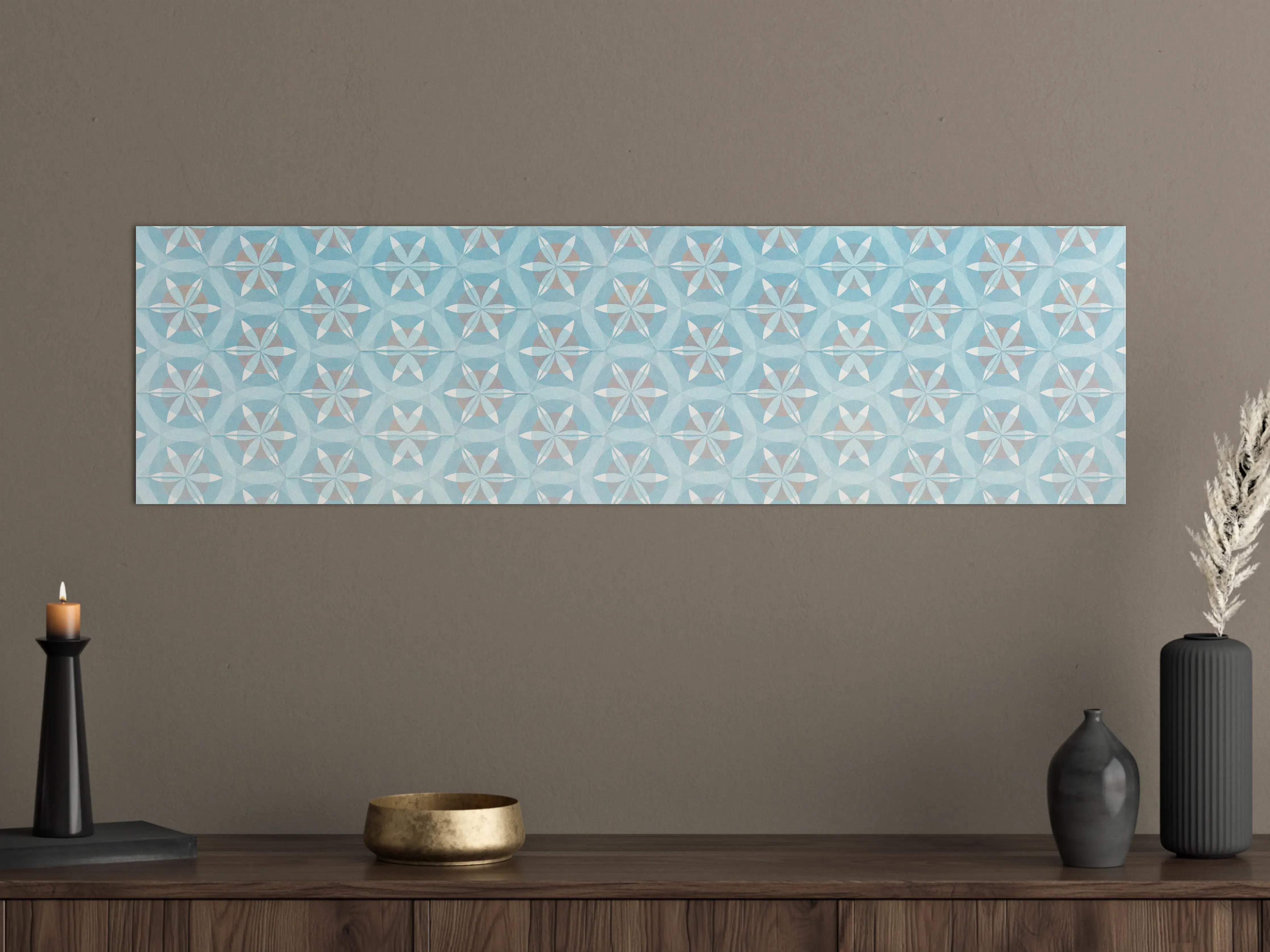 Große Wandbilder - Türkis-Braun Vintage geometrisch Mosaik
