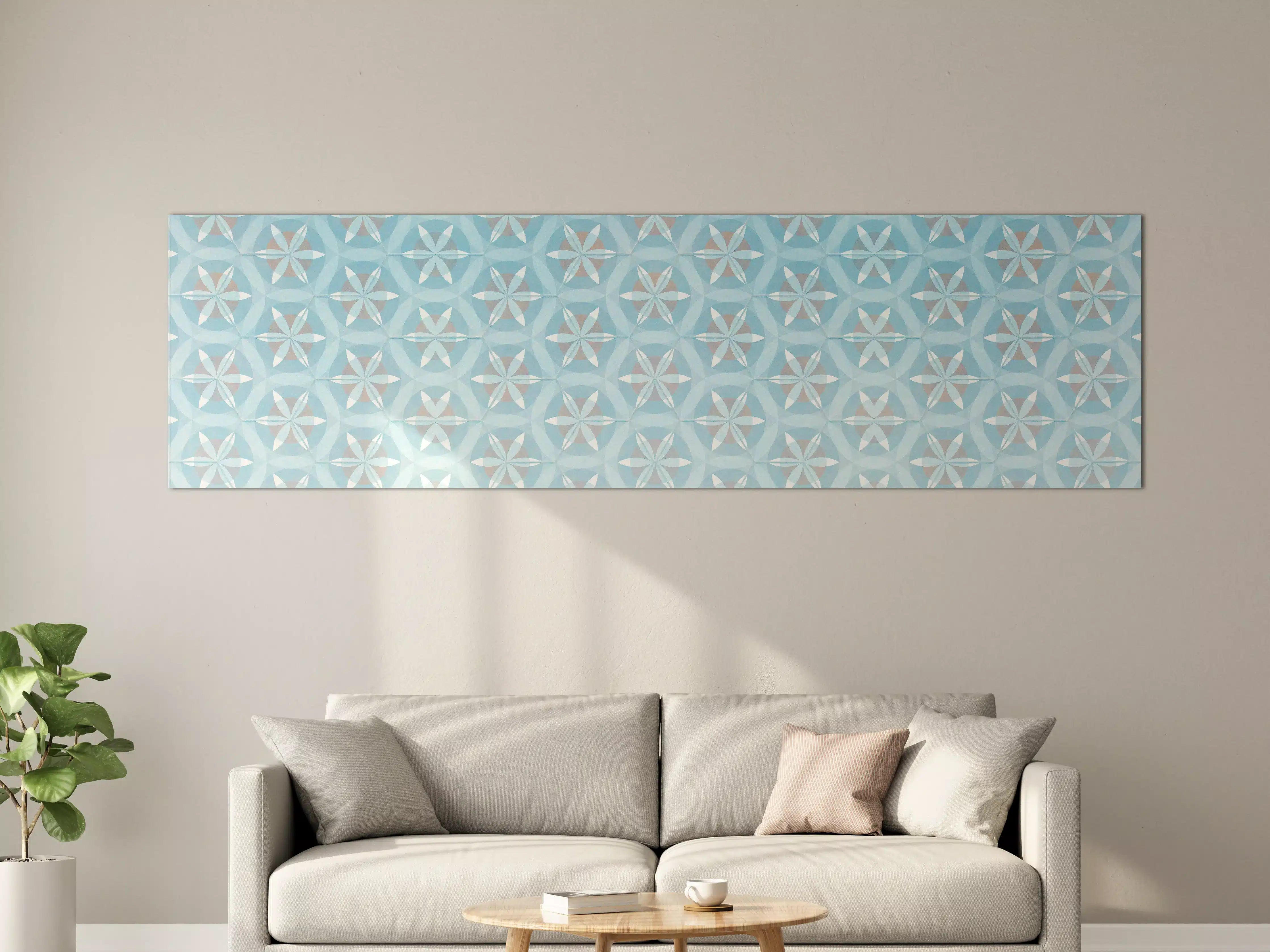 Große Wandbilder - Türkis-Braun Vintage geometrisch Mosaik