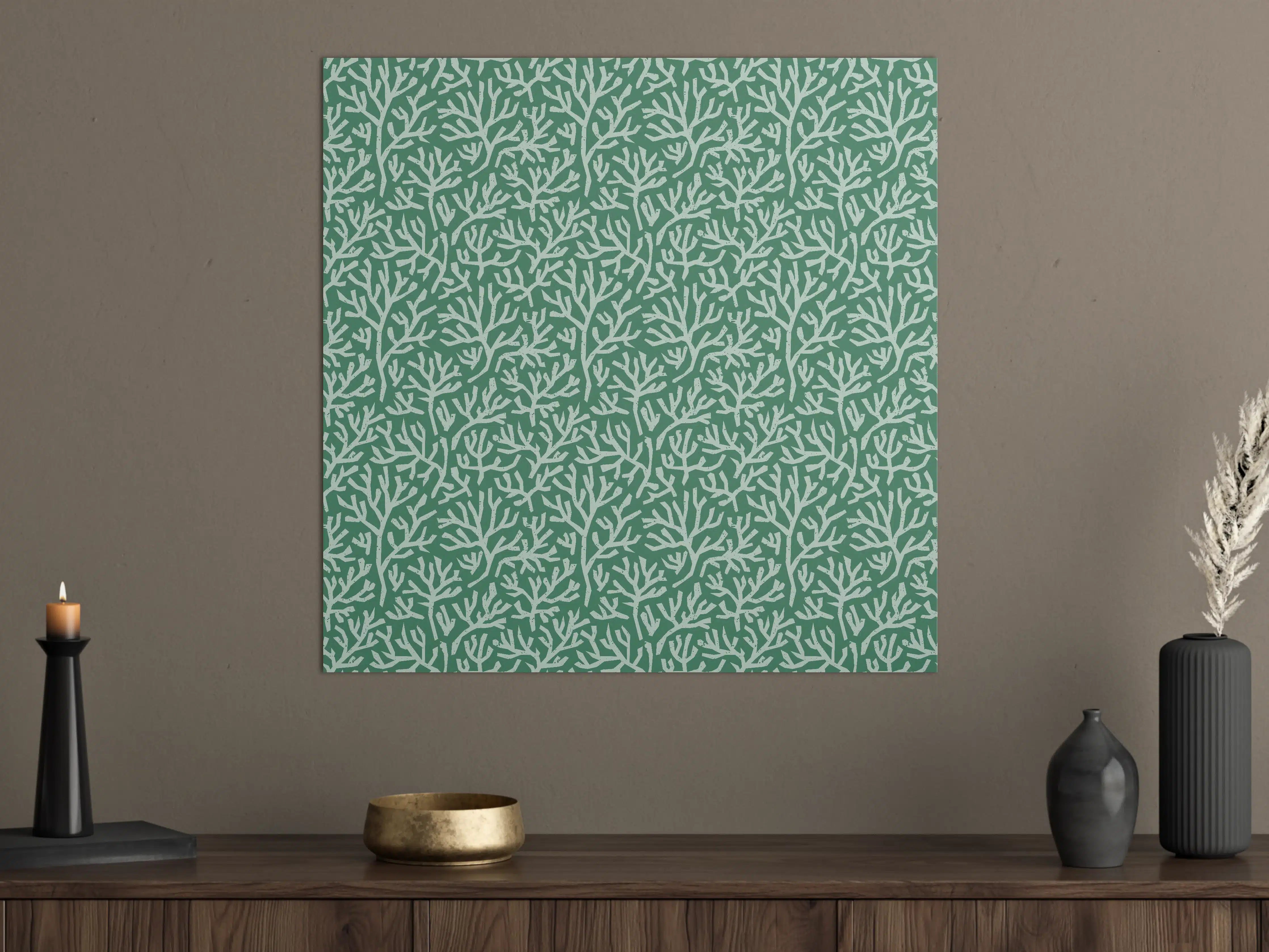 Große Wandbilder - Türkis Korallen Minimal-Muster