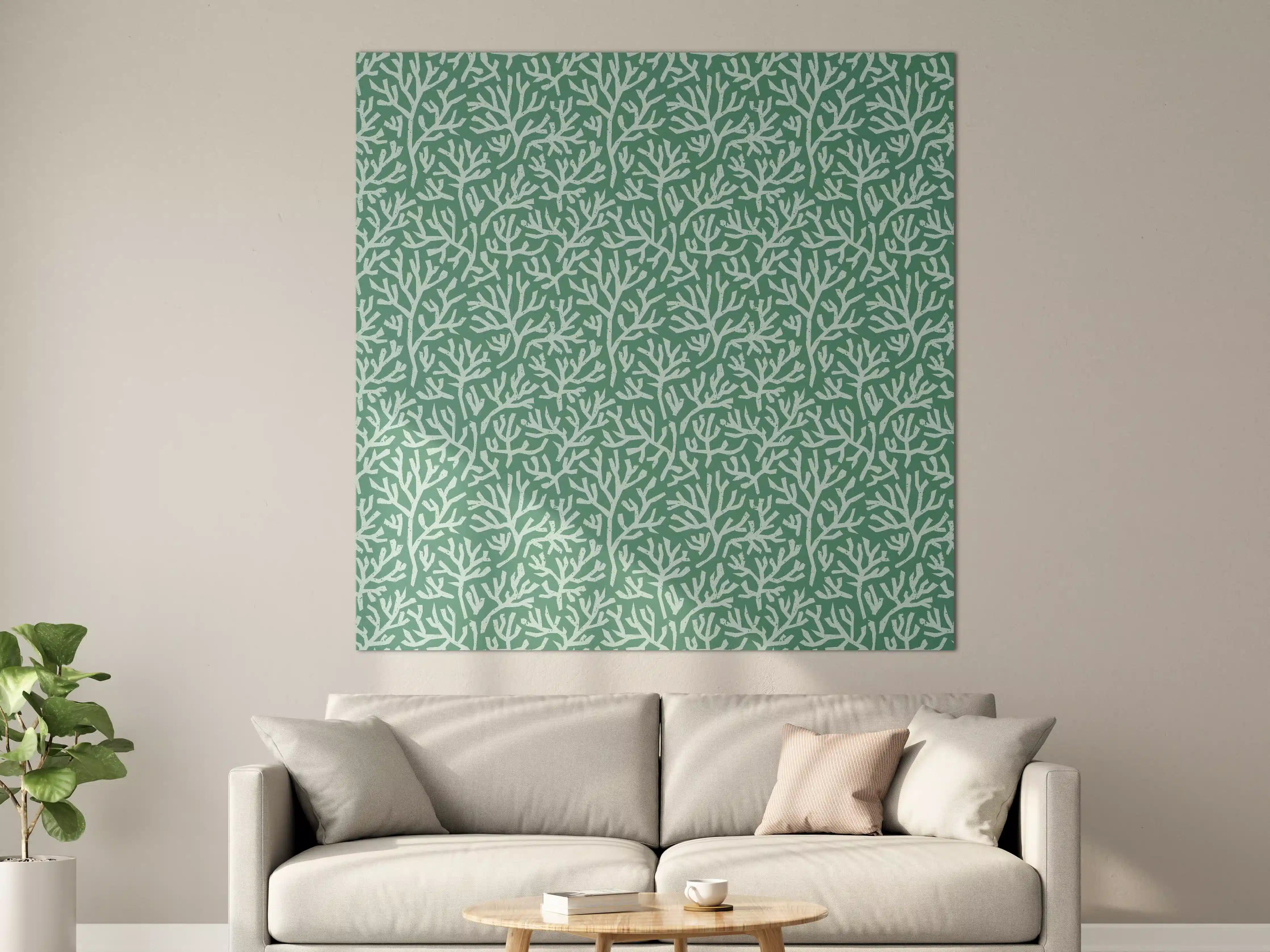 Große Wandbilder - Türkis Korallen Minimal-Muster
