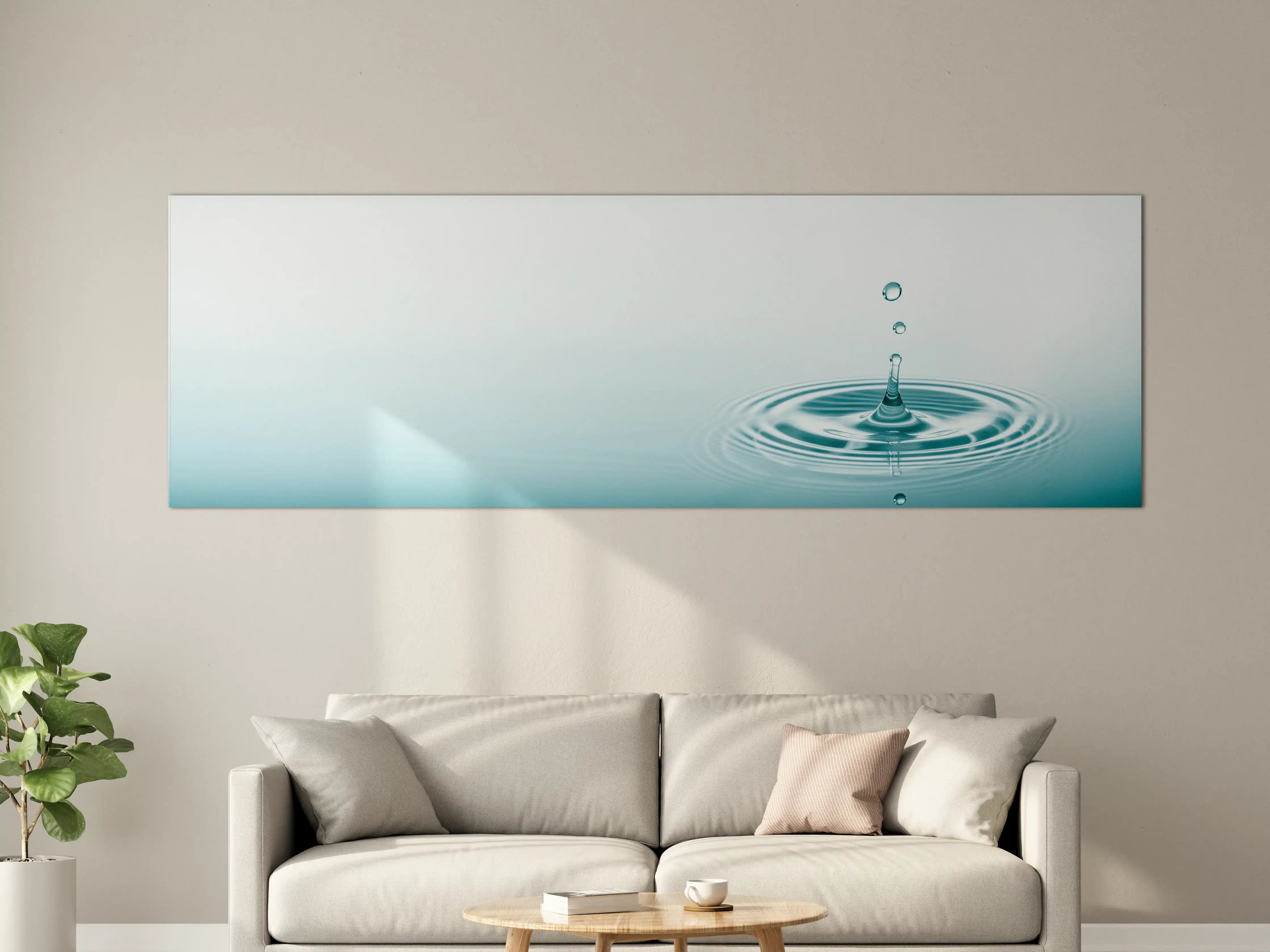 Große Wandbilder - Türkis-Weißer Wassertropfen