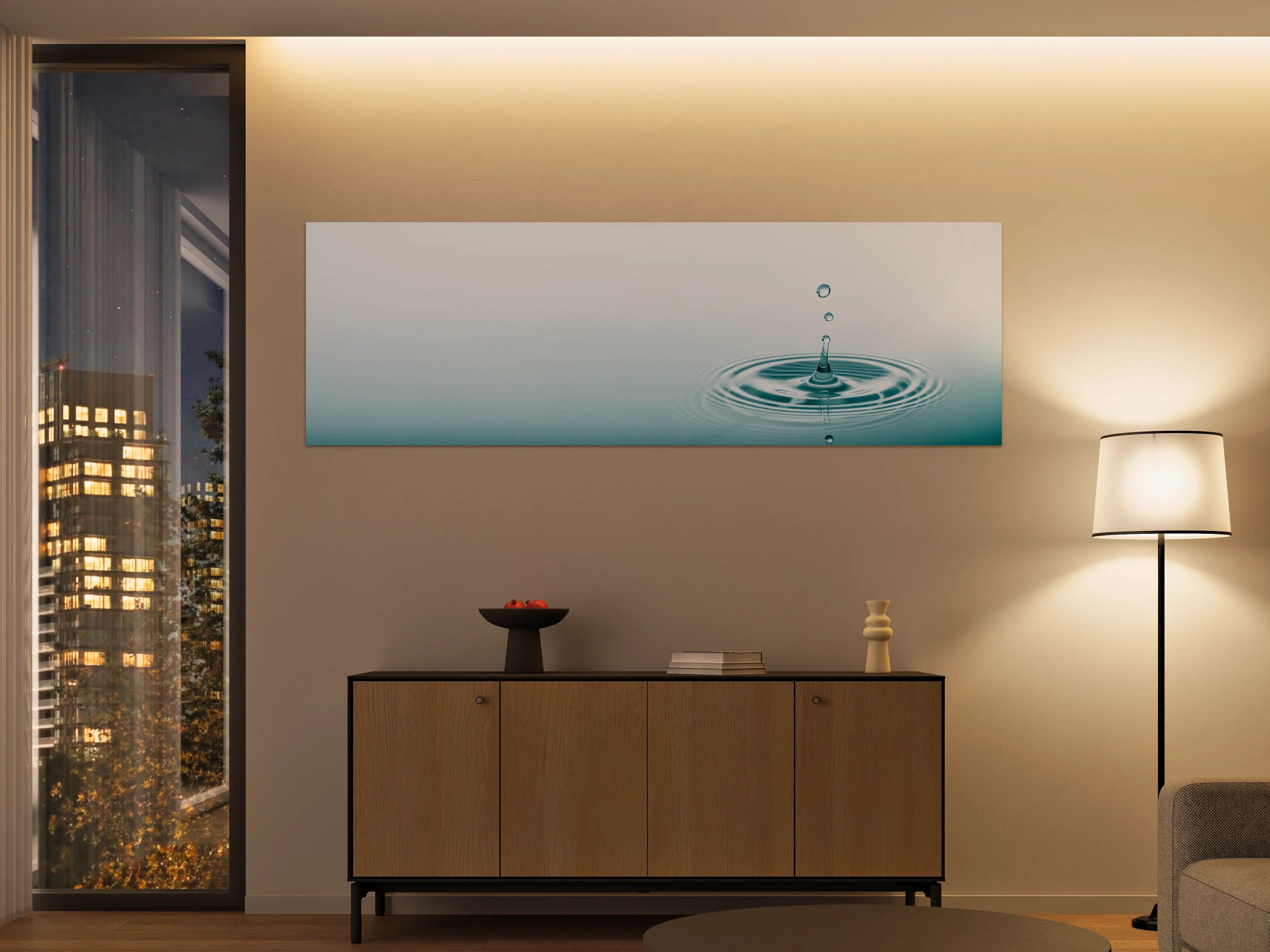 Große Wandbilder - Türkis-Weißer Wassertropfen