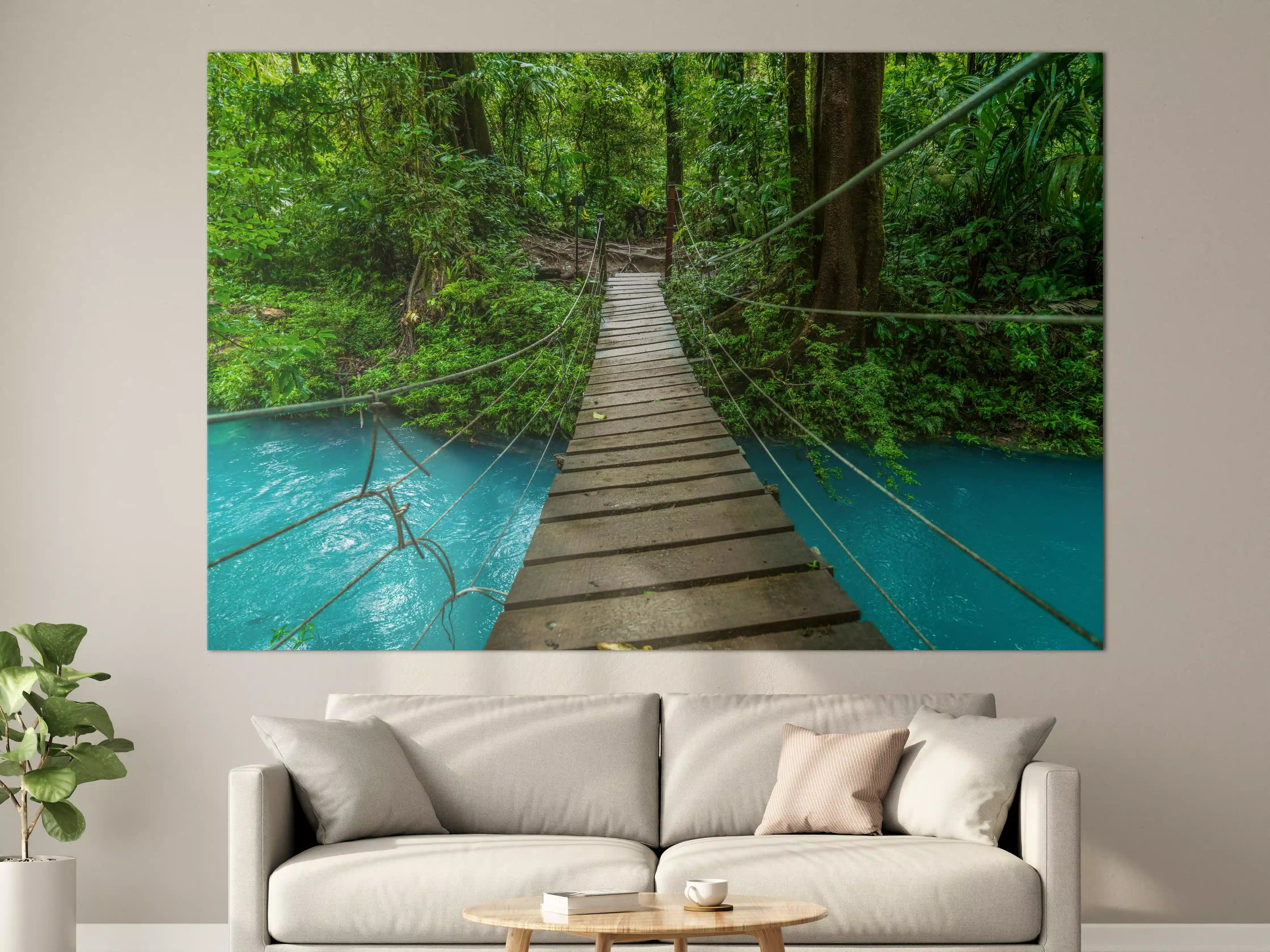 Große Wandbilder - Türkisblaues Flusswandern Costa Rica